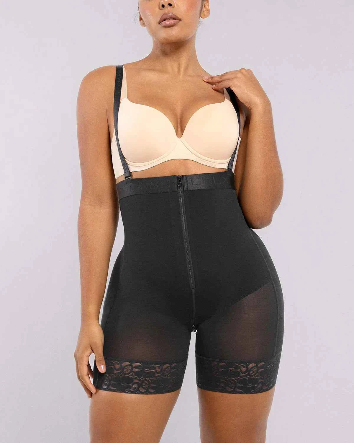 BOOT-YEAH™ Midi Shaping Shorts - Black Compression Lace