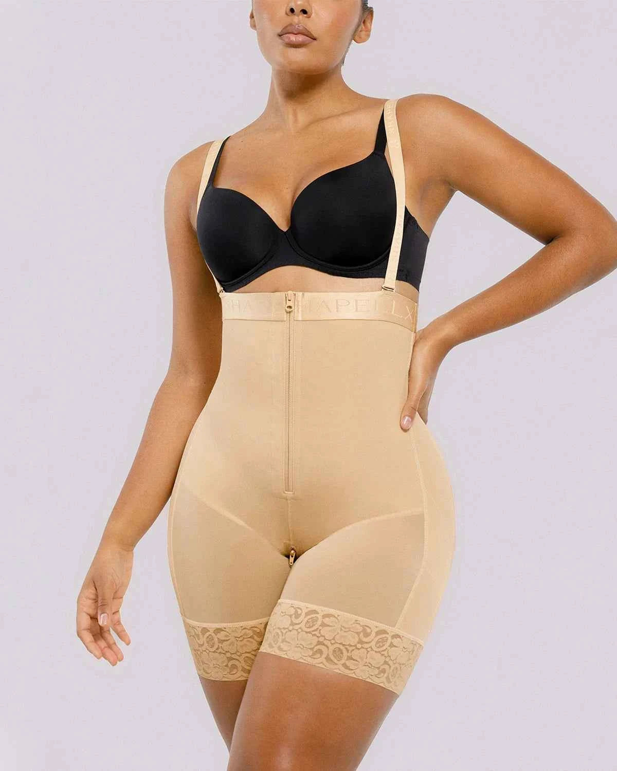 BOOT-YEAH™ Midi Shaping Shorts - Black Compression Lace