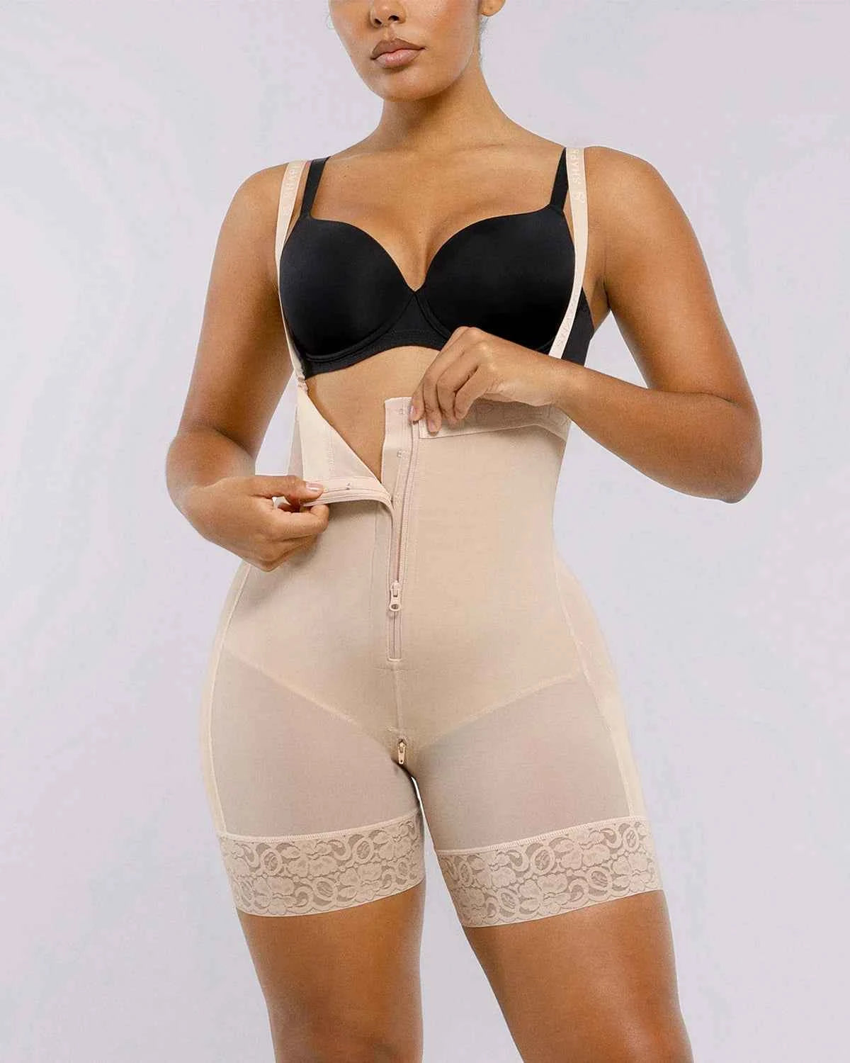 BOOT-YEAH™ Midi Shaping Shorts - Black Compression Lace