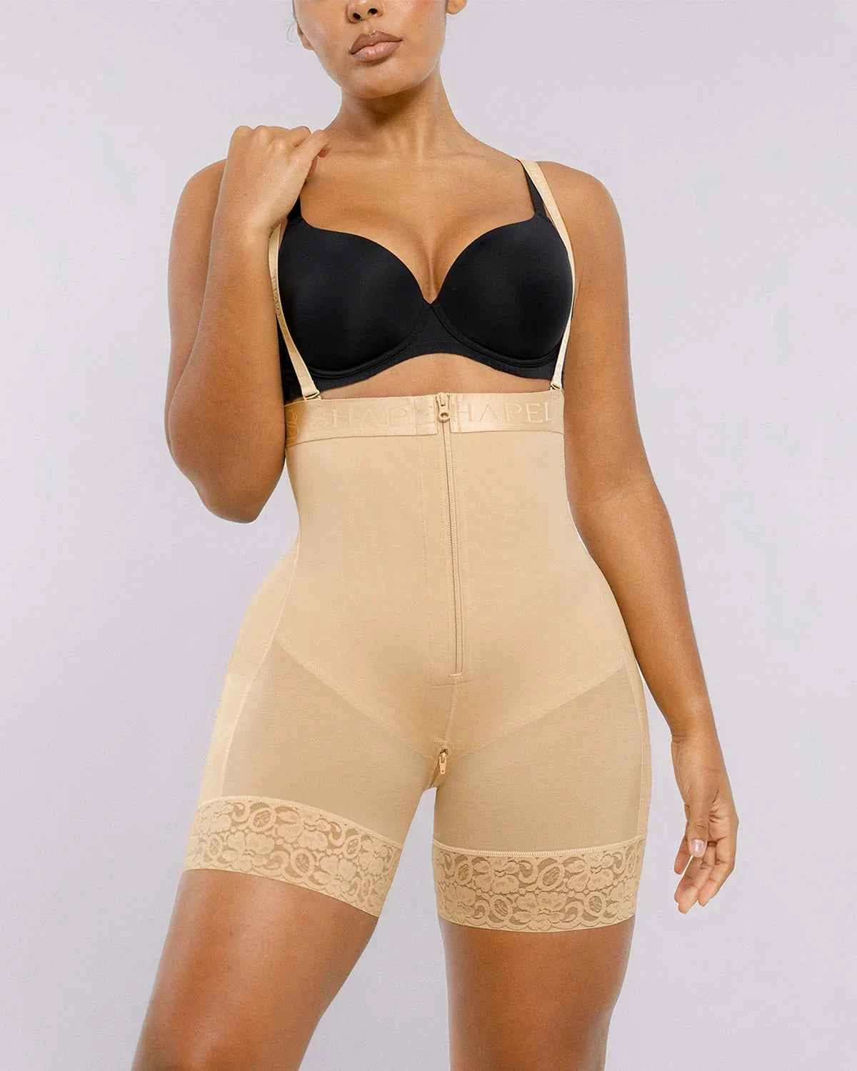 BOOT-YEAH™ Midi Shaping Shorts - Black Compression Lace