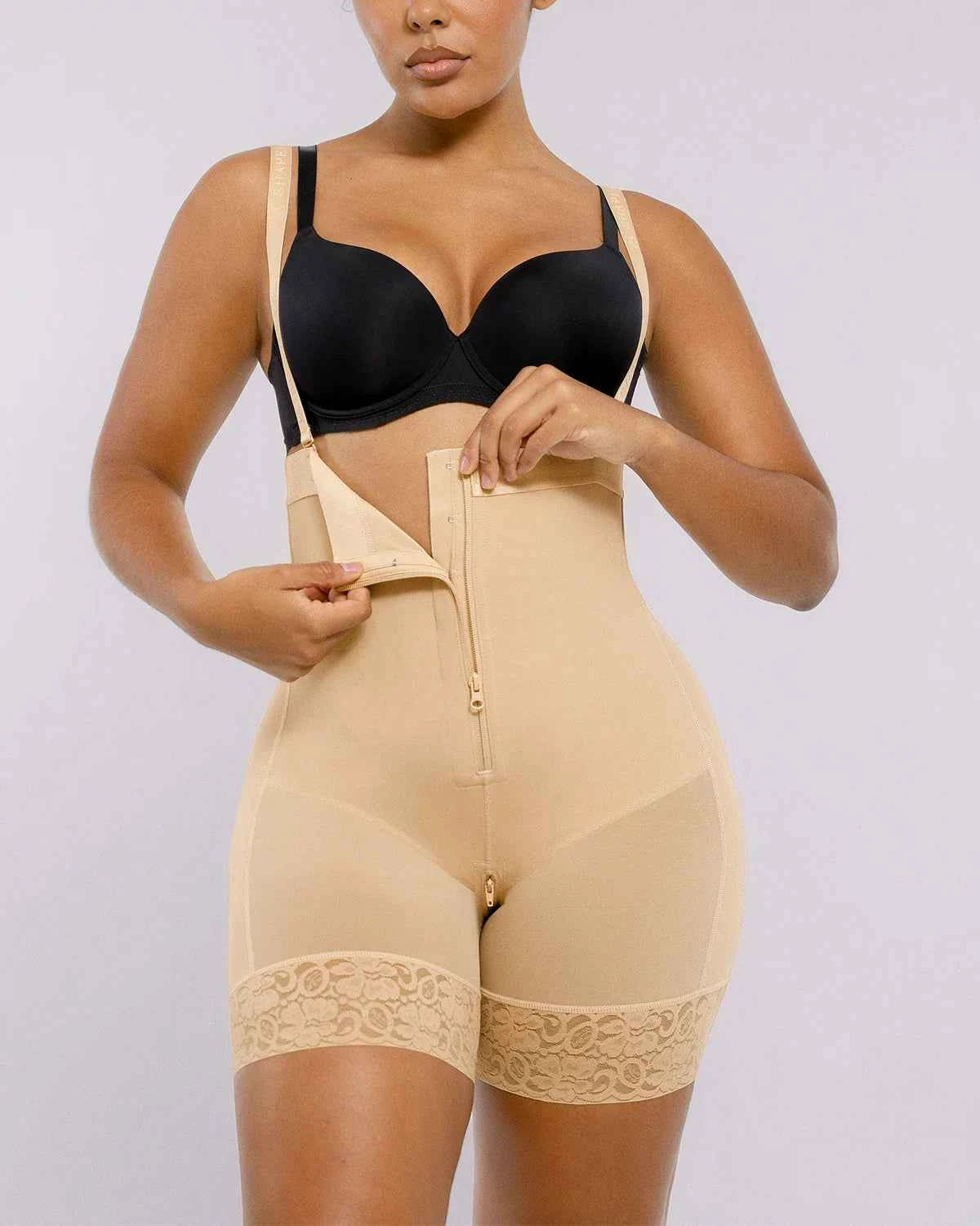 BOOT-YEAH™ Midi Shaping Shorts - Black Compression Lace