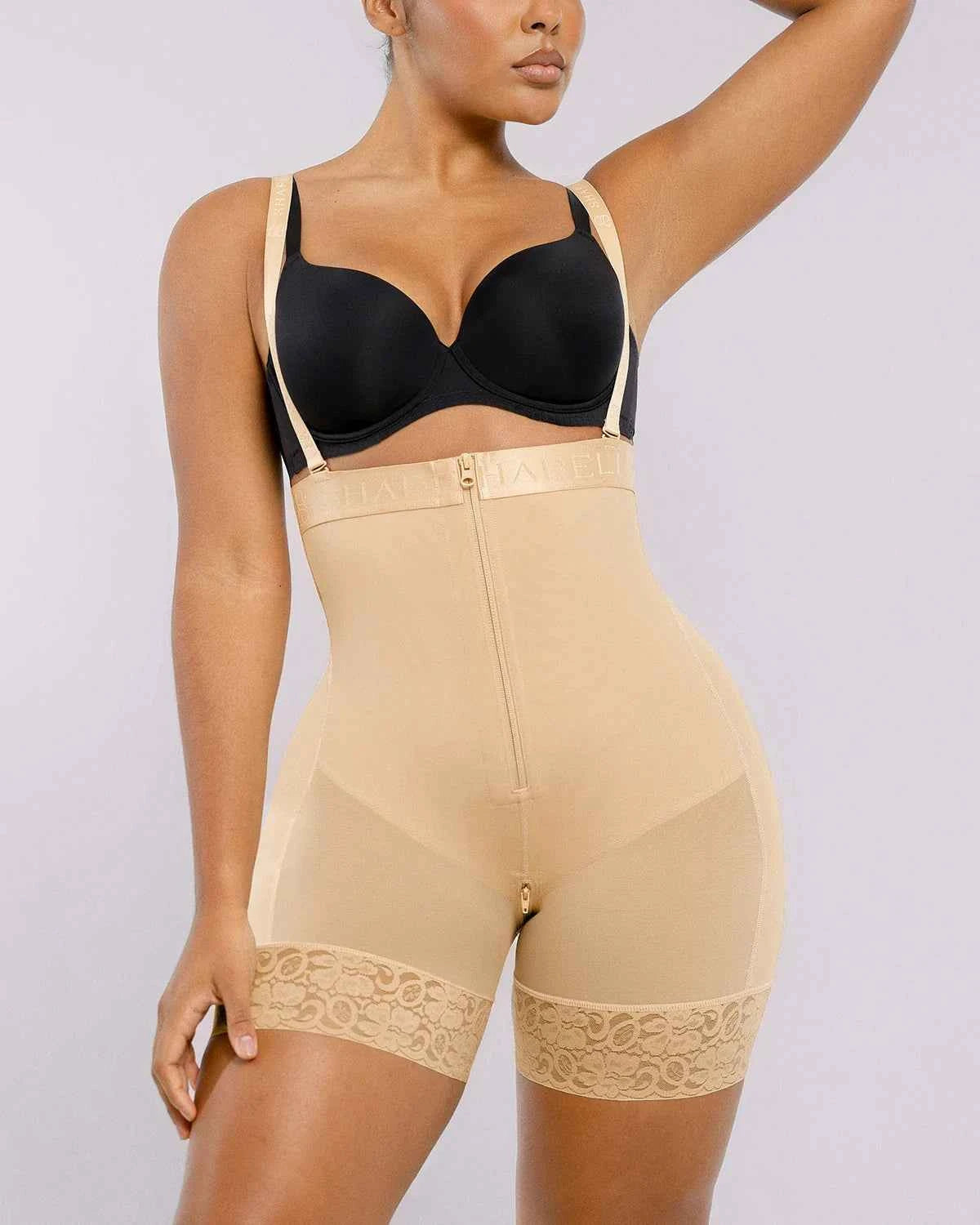 BOOT-YEAH™ Midi Shaping Shorts - Black Compression Lace