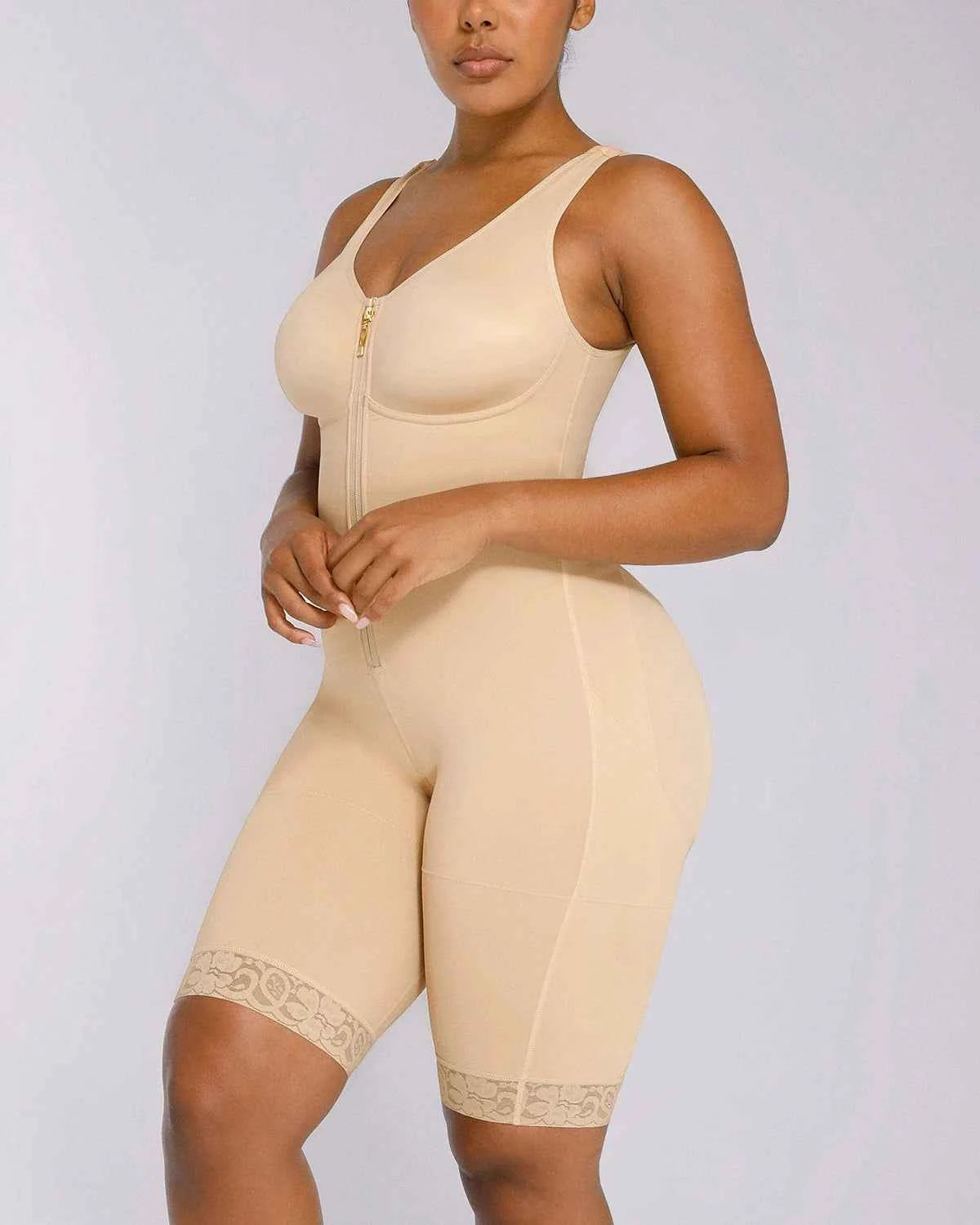 BOOT-YEAH™ Midi Bodysuit - Black Lace Compression