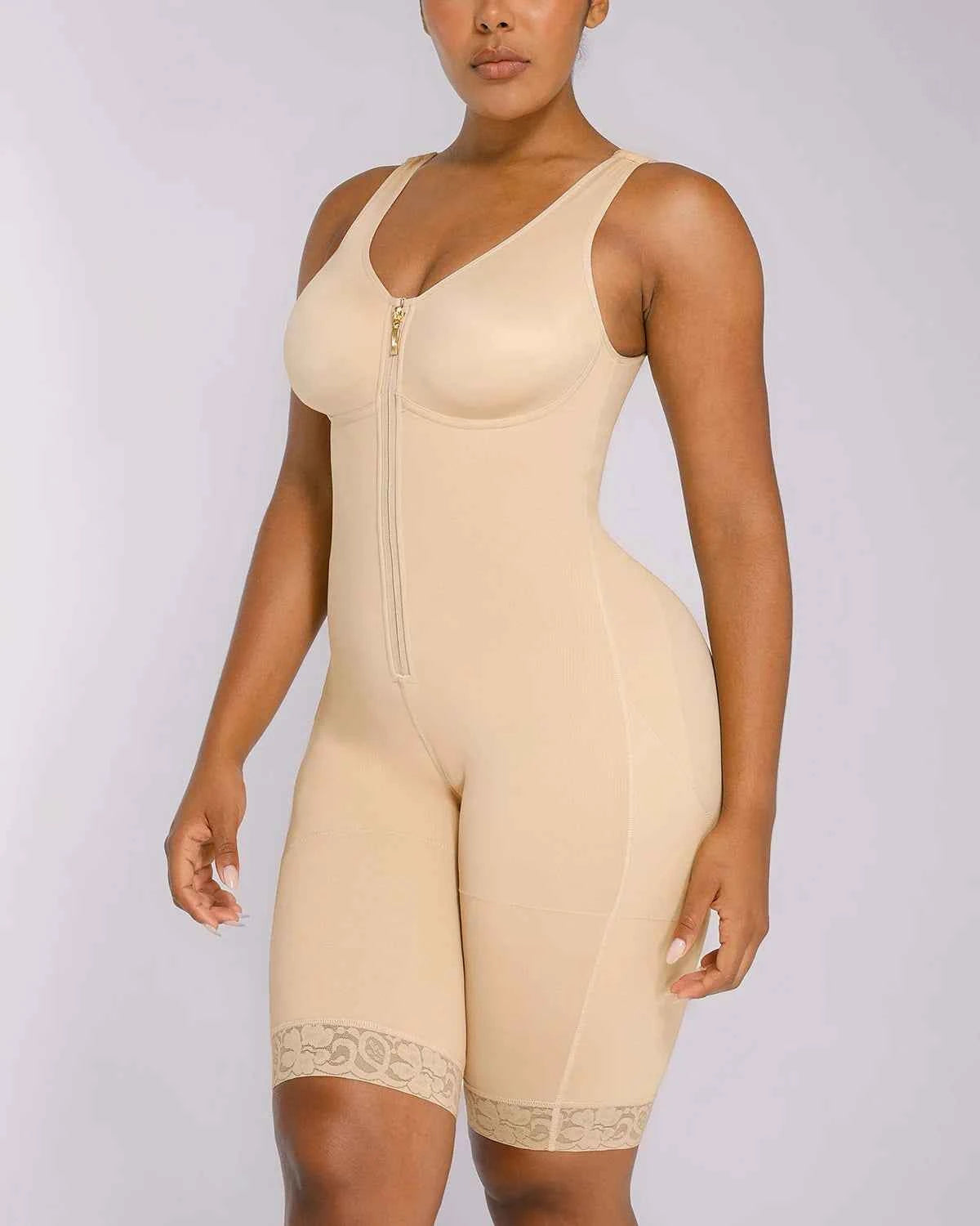 BOOT-YEAH™ Midi Bodysuit - Black Lace Compression