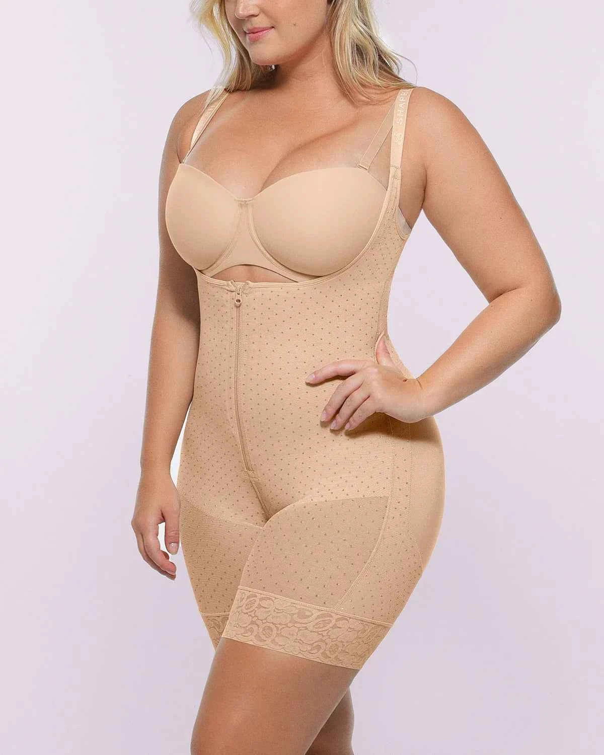 BOOT-YEAH™ Midi Bodysuit - Black Polka Dot Mesh