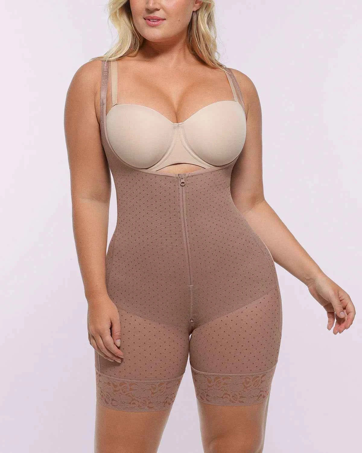 BOOT-YEAH™ Midi Bodysuit - Black Polka Dot Mesh