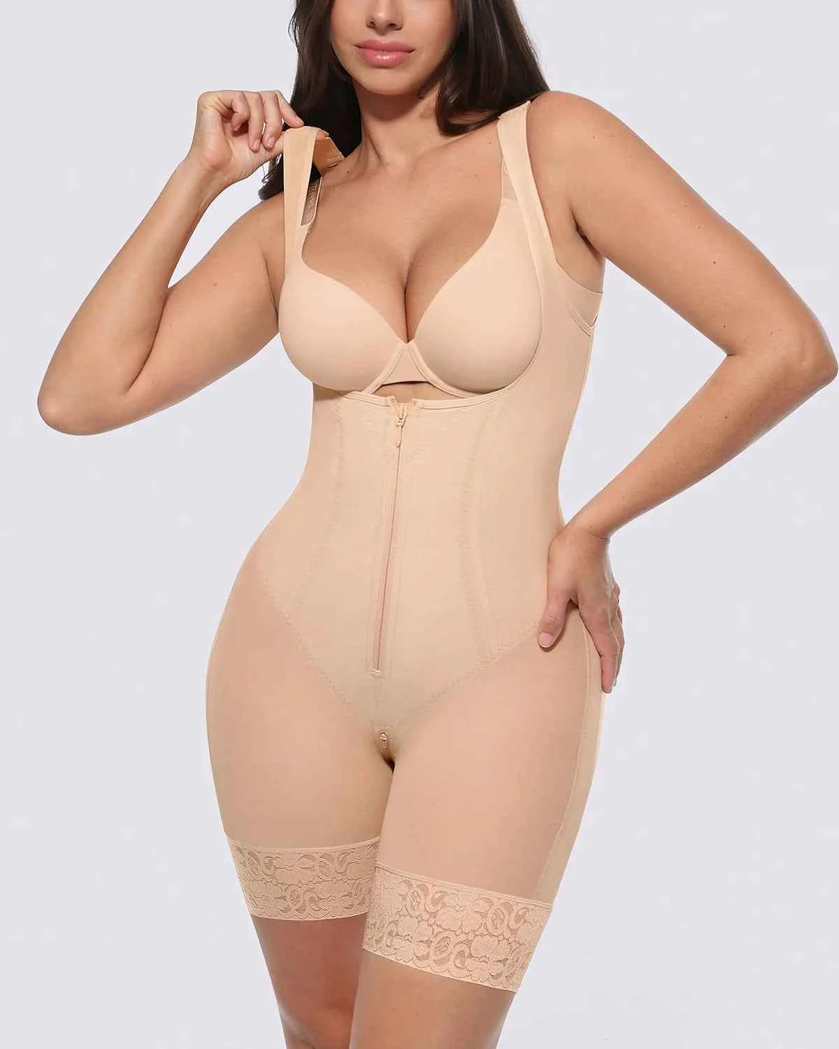 BOOT-YEAH™ Mini Bodysuit - Black Lace Tummy Control
