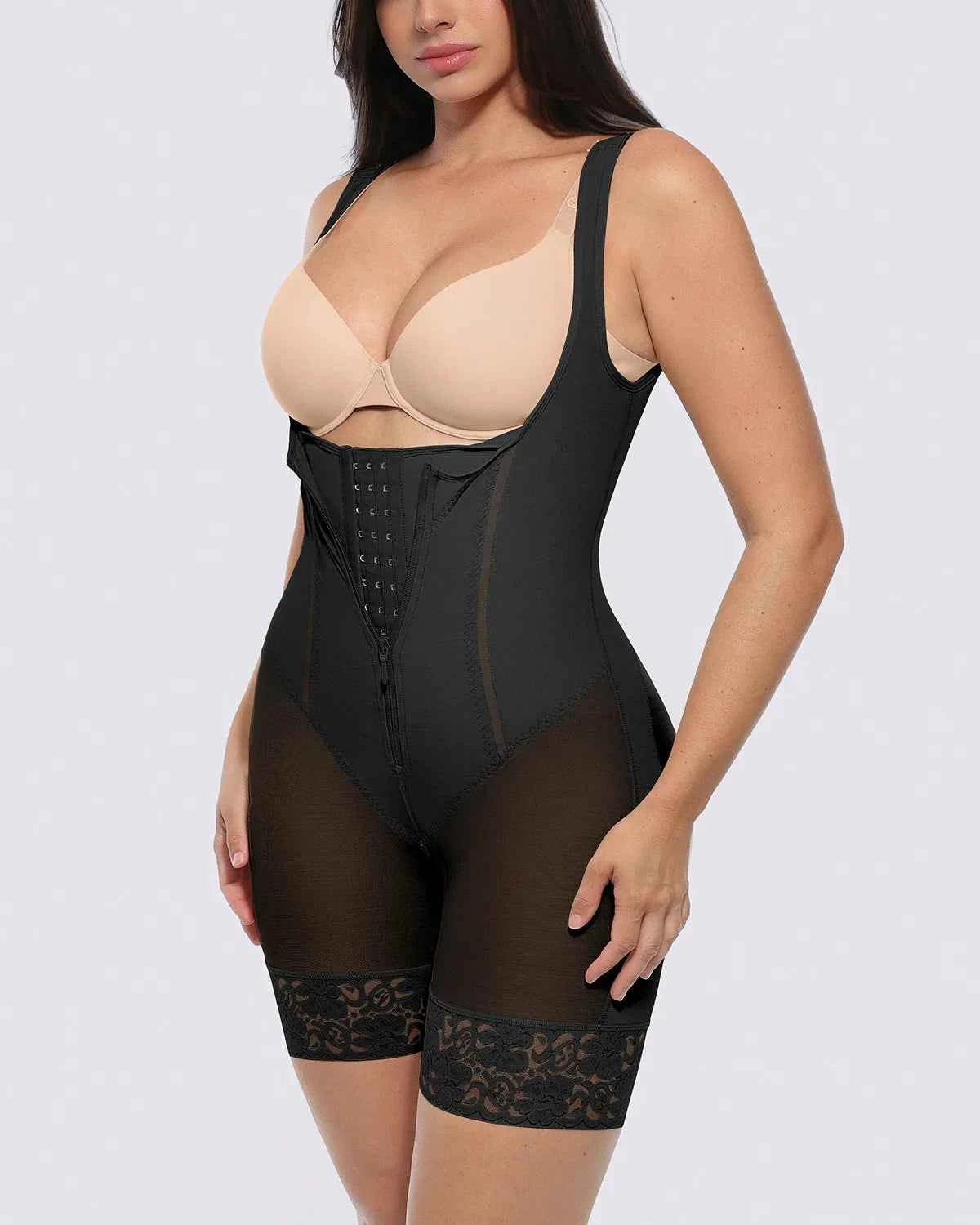 BOOT-YEAH™ Mini Bodysuit - Black Lace Tummy Control