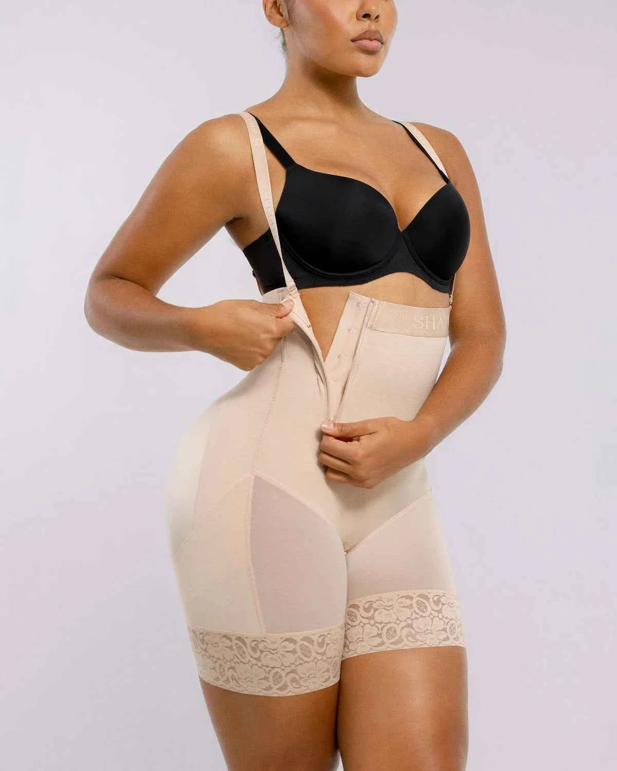 BOOT-YEAH™ Midi Shaping Shorts - Black Compression Lace