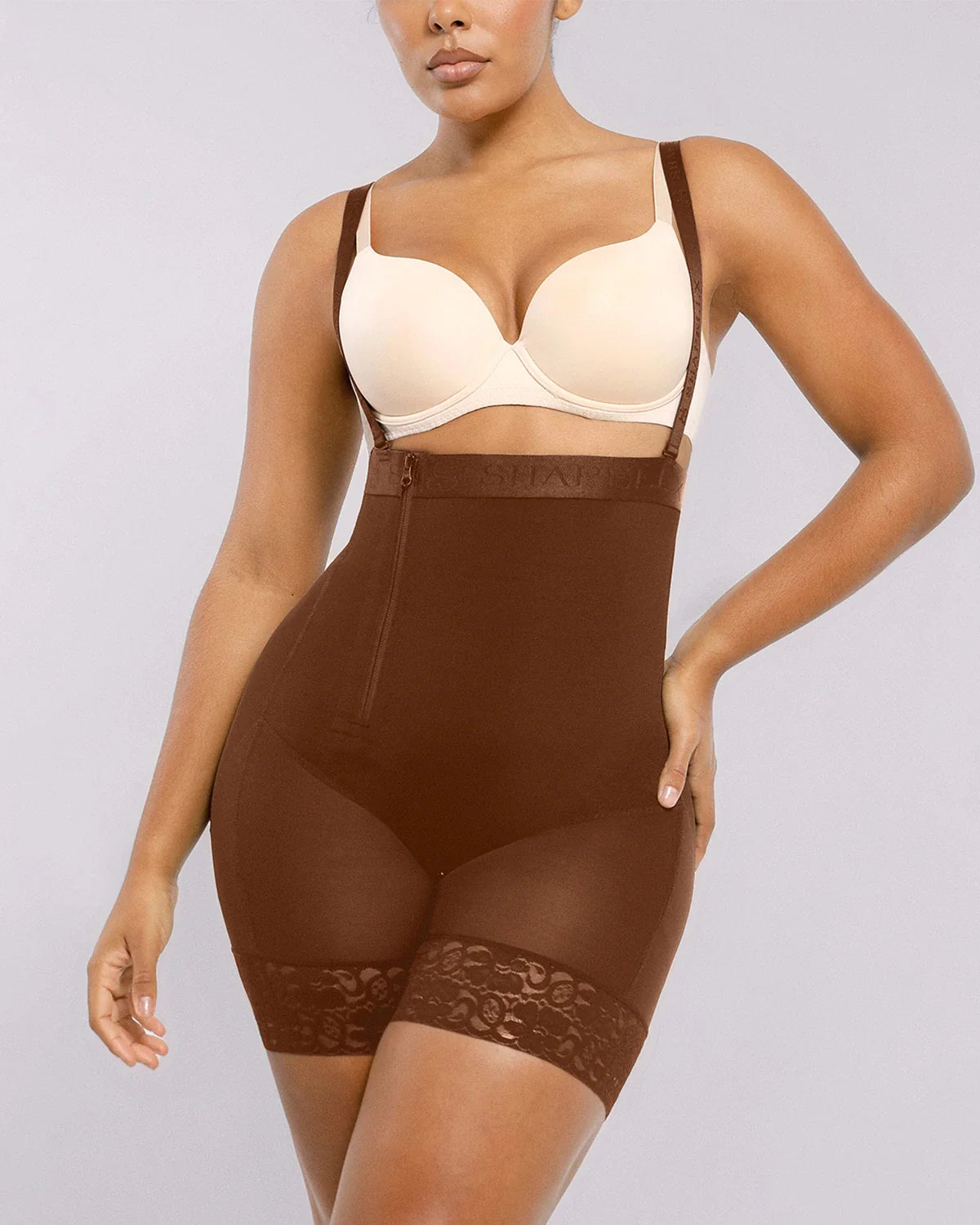 BOOT-YEAH™ Midi Shaping Shorts - Black Compression Lace - ICYBOO