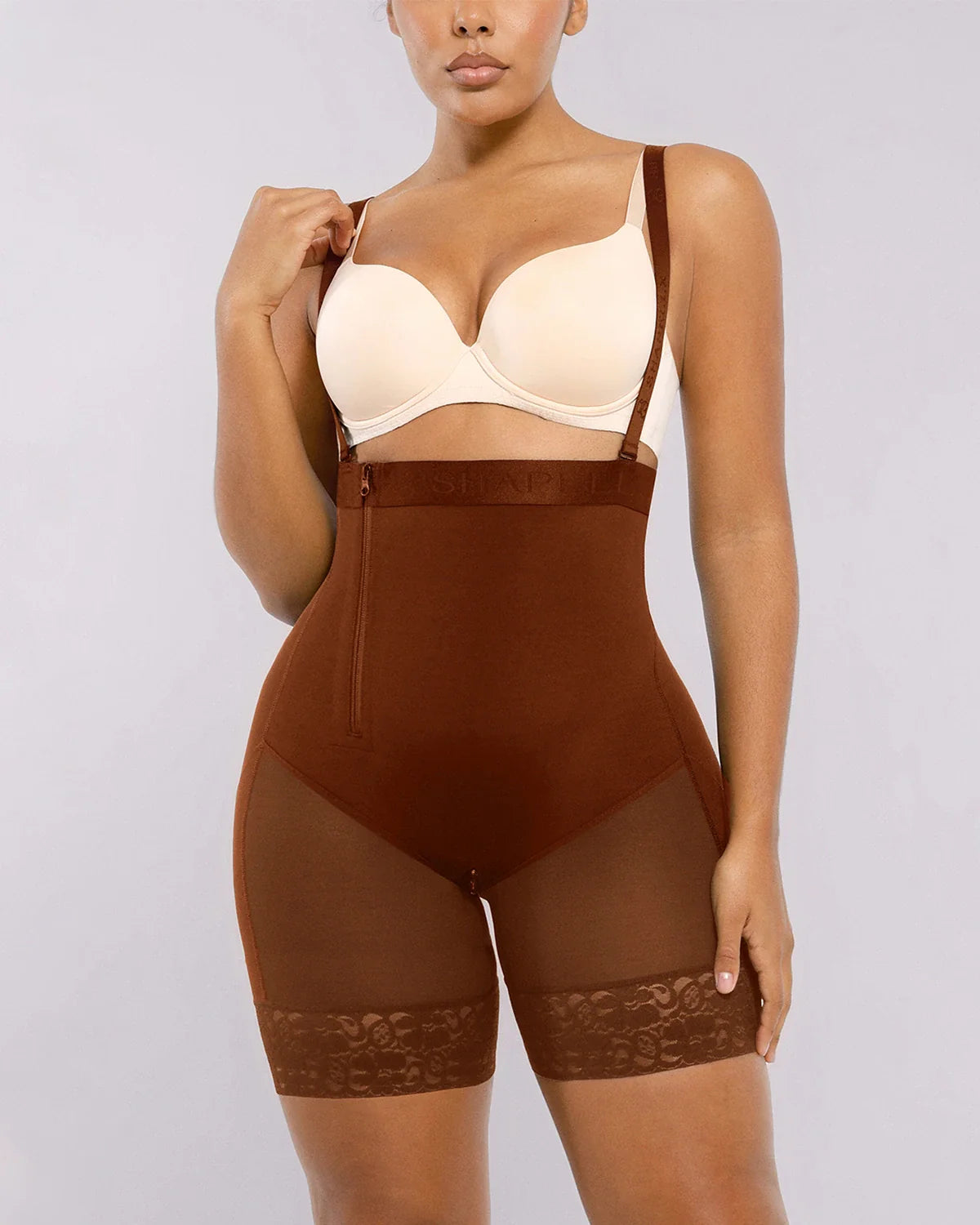 BOOT-YEAH™ Midi Shaping Shorts - Black Compression Lace - ICYBOO