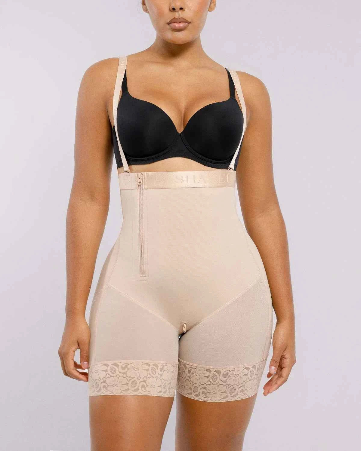 BOOT-YEAH™ Midi Shaping Shorts - Black Compression Lace