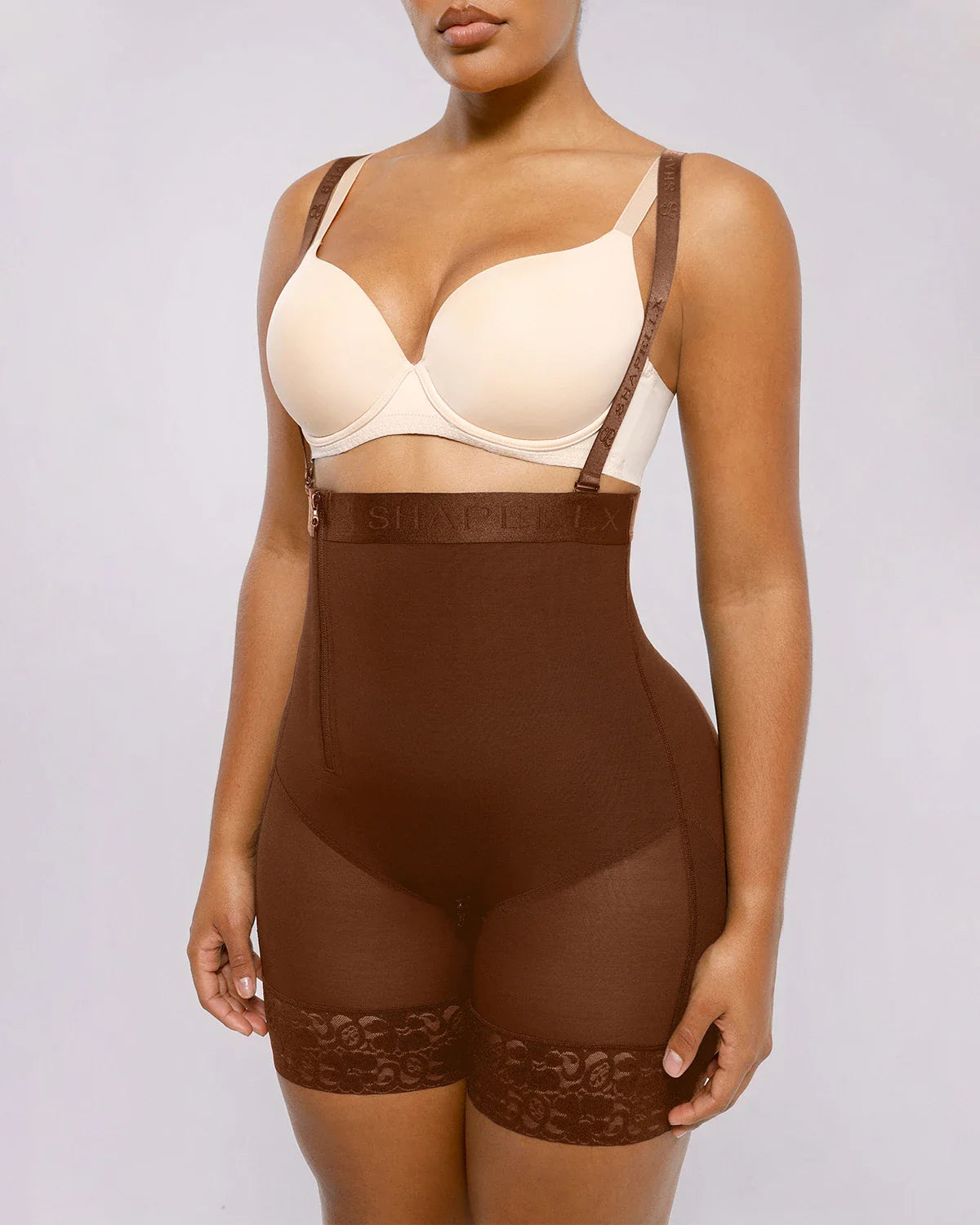 BOOT-YEAH™ Midi Shaping Shorts - Black Compression Lace - ICYBOO