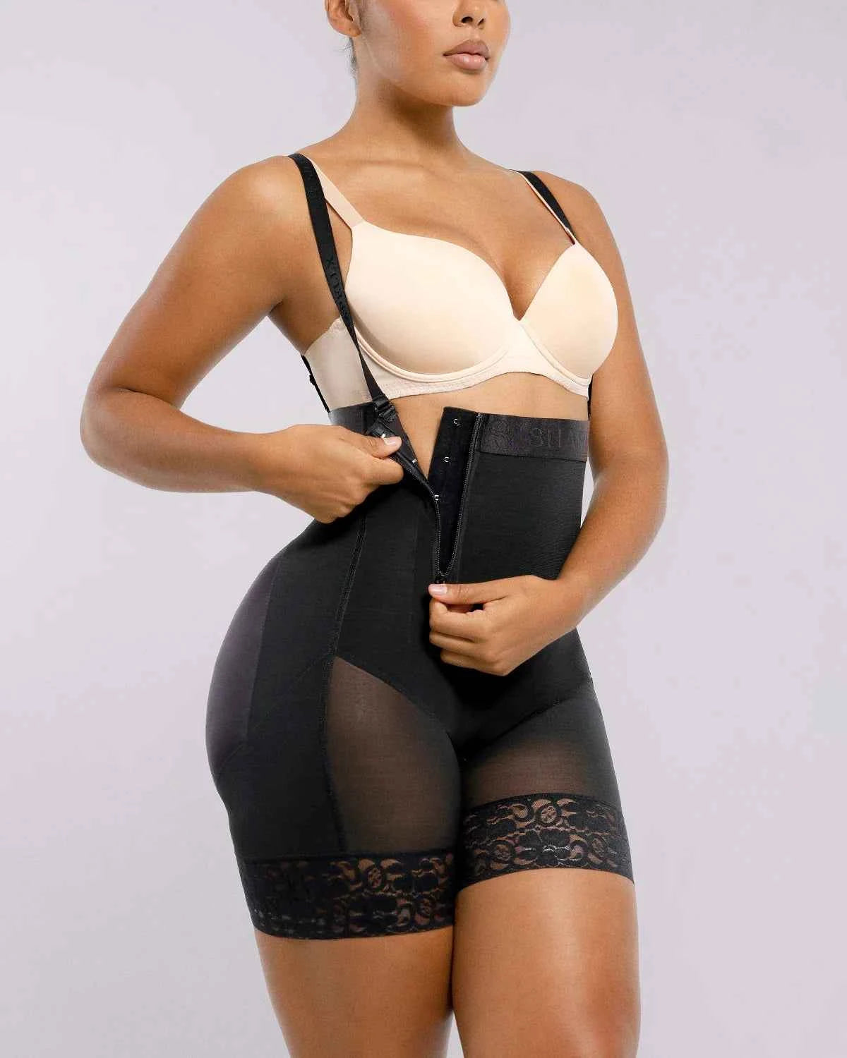 BOOT-YEAH™ AirSlim® Postpartum Support Short - Black Lace