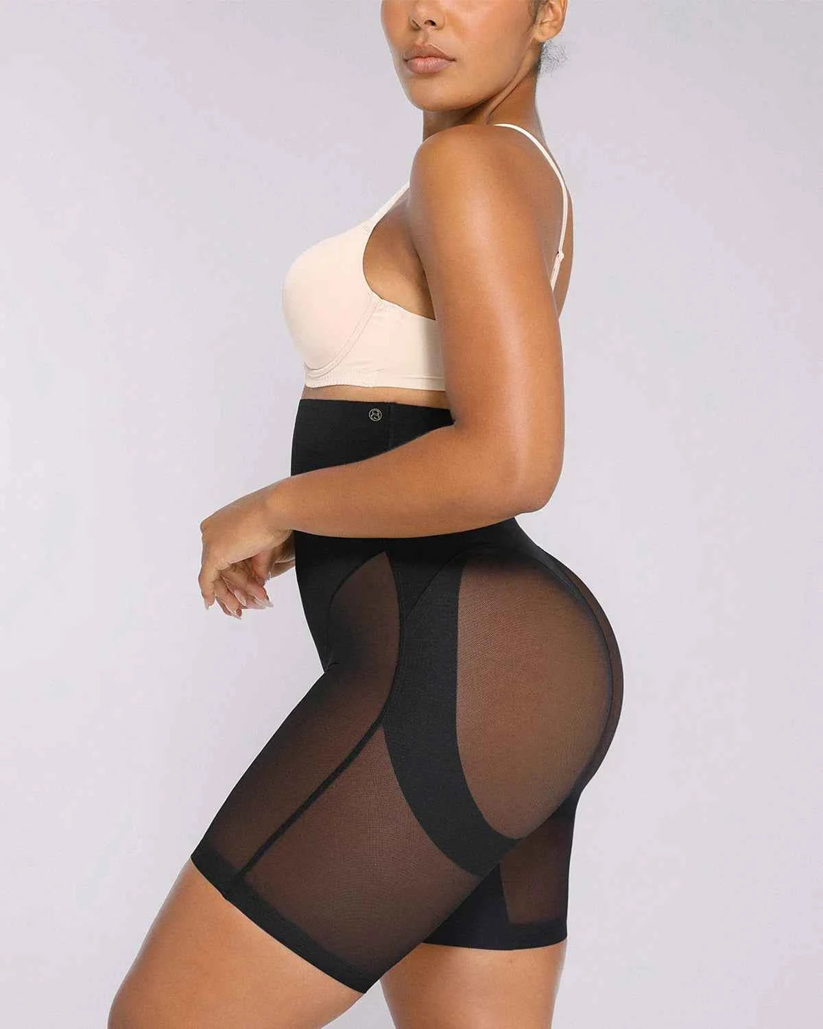 Boot-Yeah Midi Shorts - Black Mesh
