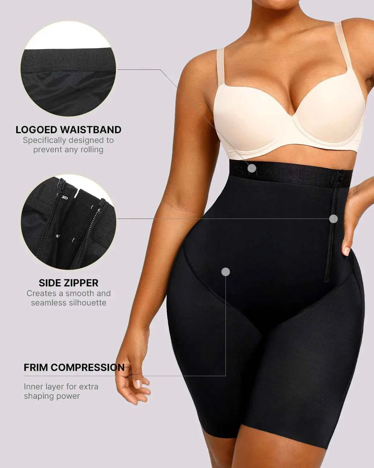 BOOT-YEAH™ Mini Shorts - Black High-Waisted Shaping
