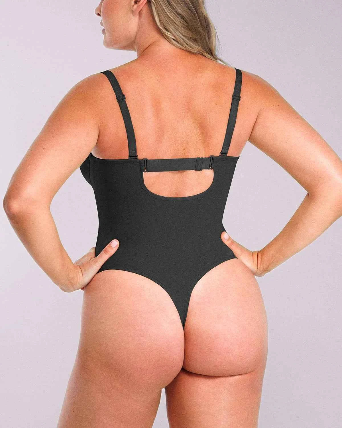Bare Essentials Strapless Bodysuit - Black Thong