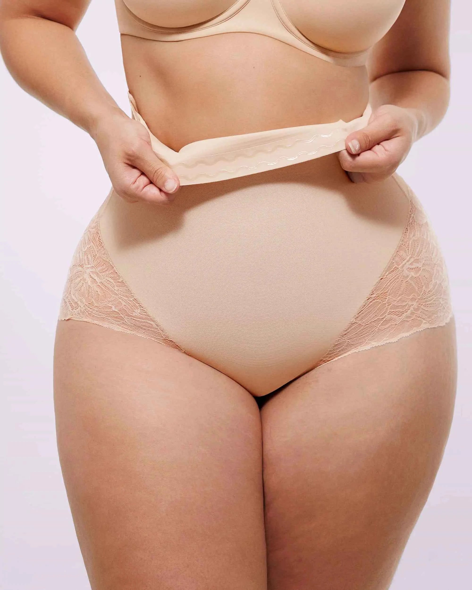Bare Essentials™ High-Waisted Brief - Sheer Lace Black