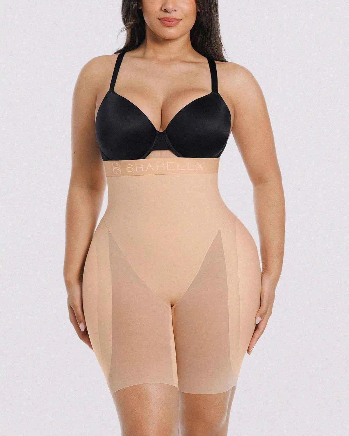 Bare Essentials Midi Dress - Black Tummy Control
