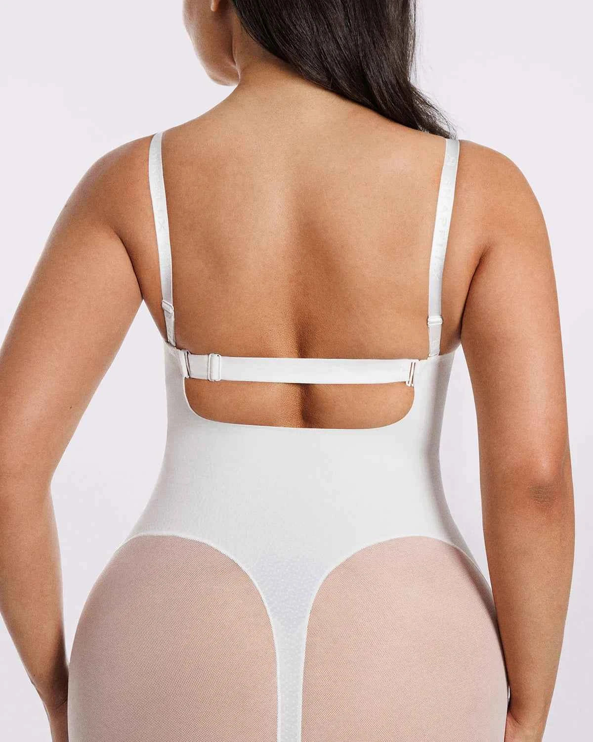 Bare Essentials Midi Bodysuit - Black Mesh Seamless