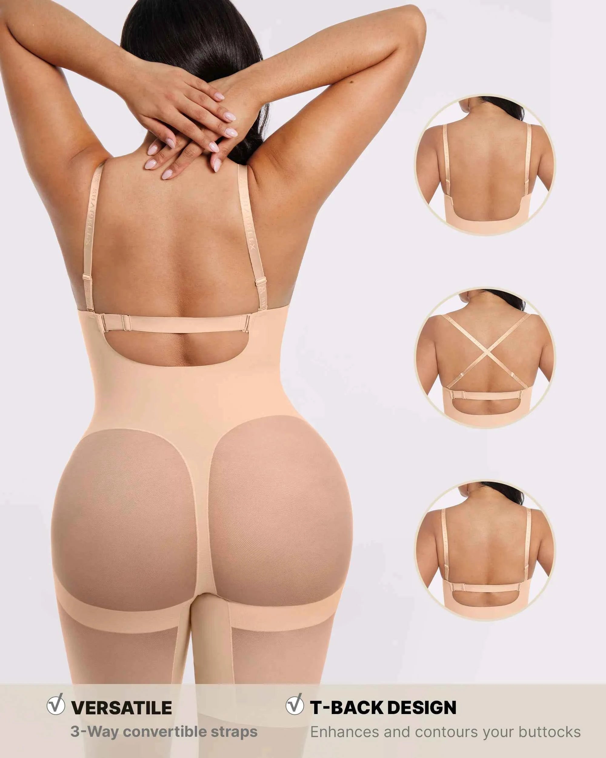 Bare Essentials Midi Bodysuit - Black Mesh Seamless