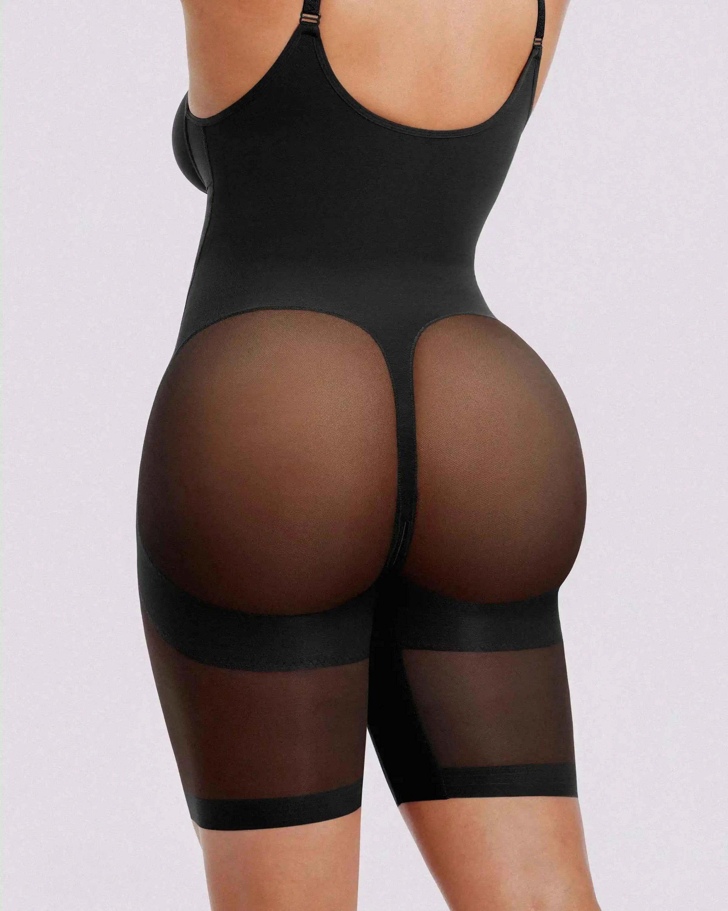 Bare Essentials Midi Bodysuit - Black Seamless Shaping