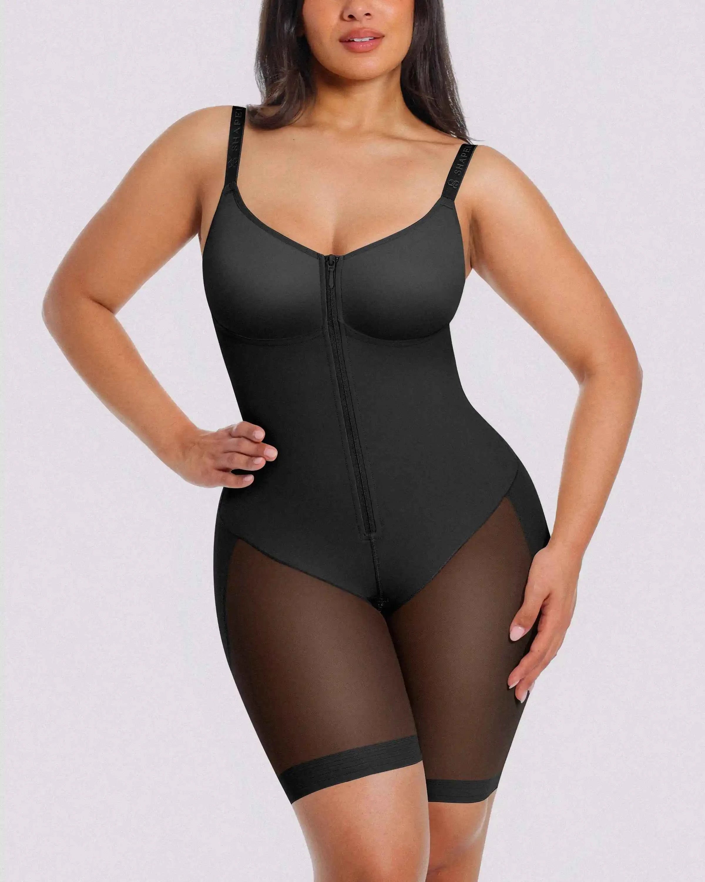 Bare Essentials Midi Bodysuit - Black Seamless Shaping