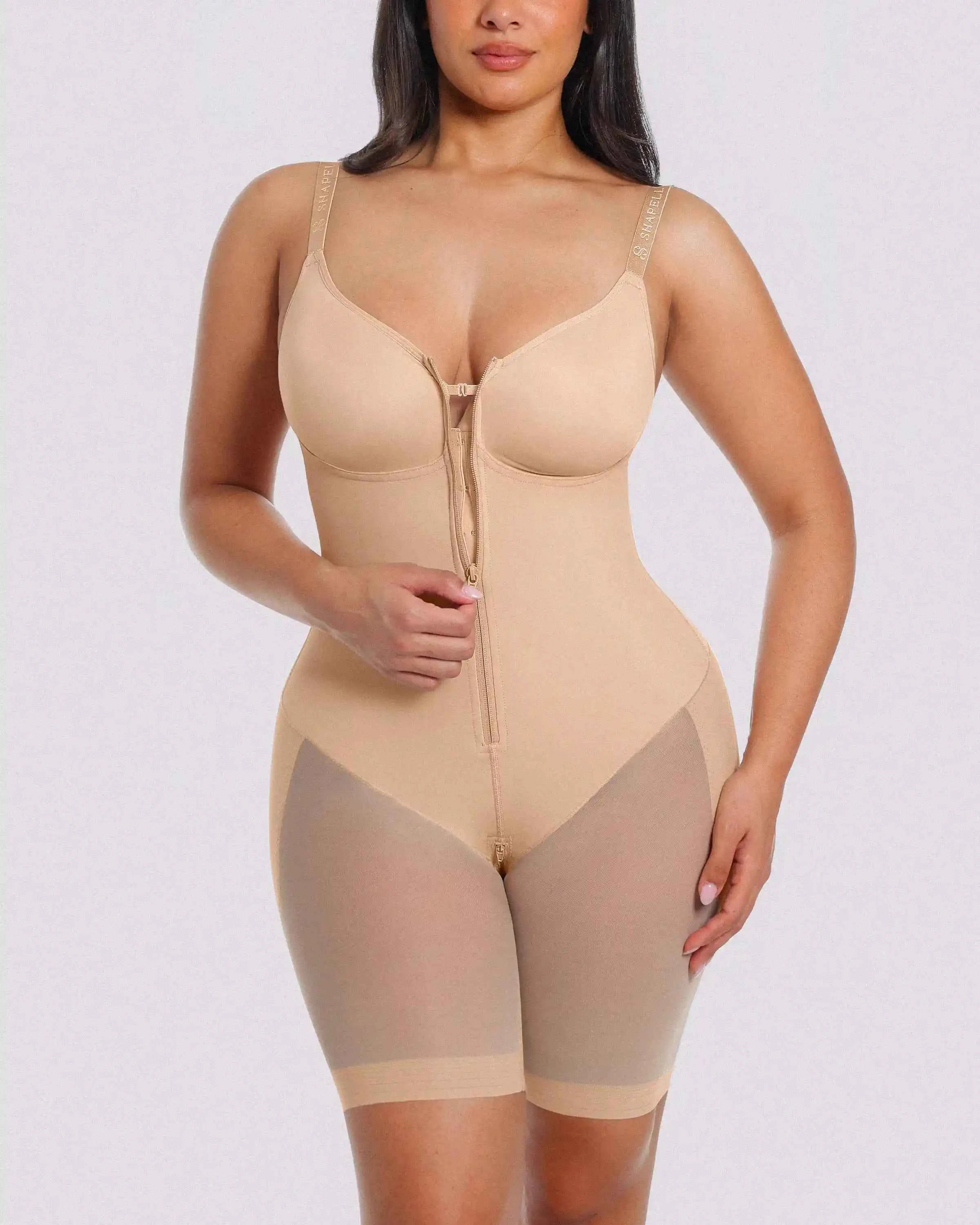 Bare Essentials Midi Bodysuit - Black Seamless Shaping