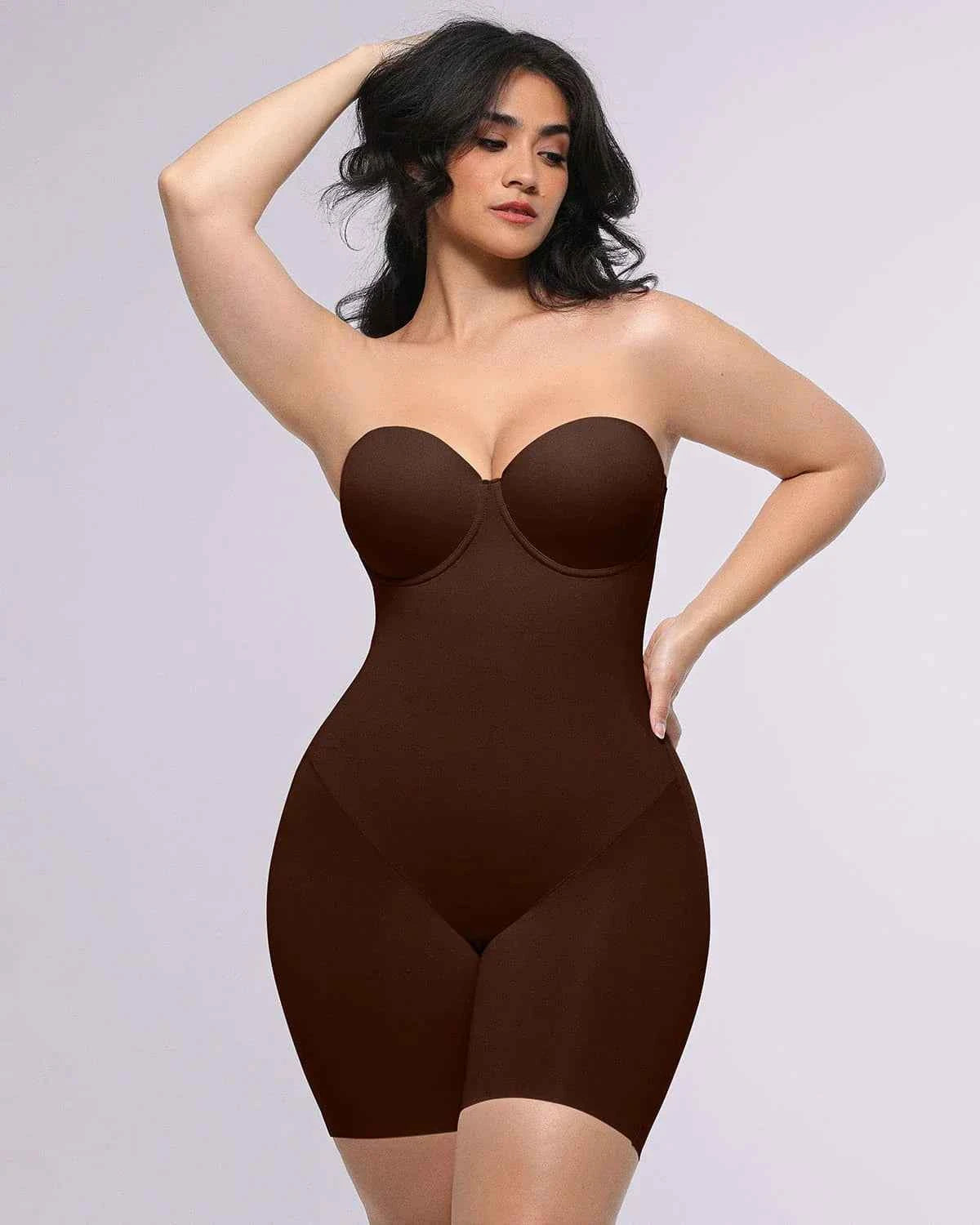 Bare Essentials Midi Dress - Black Strapless