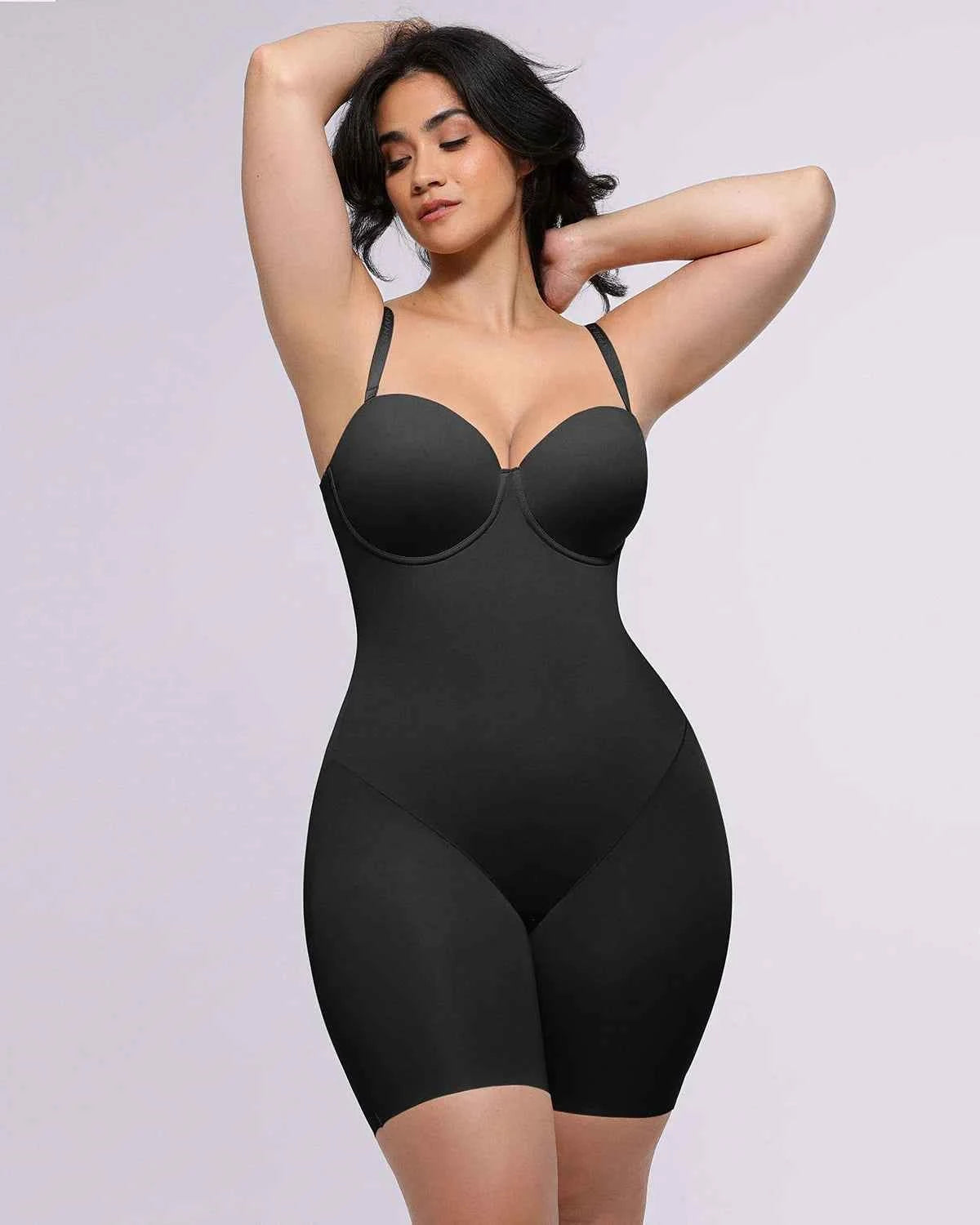 Bare Essentials Midi Dress - Black Strapless