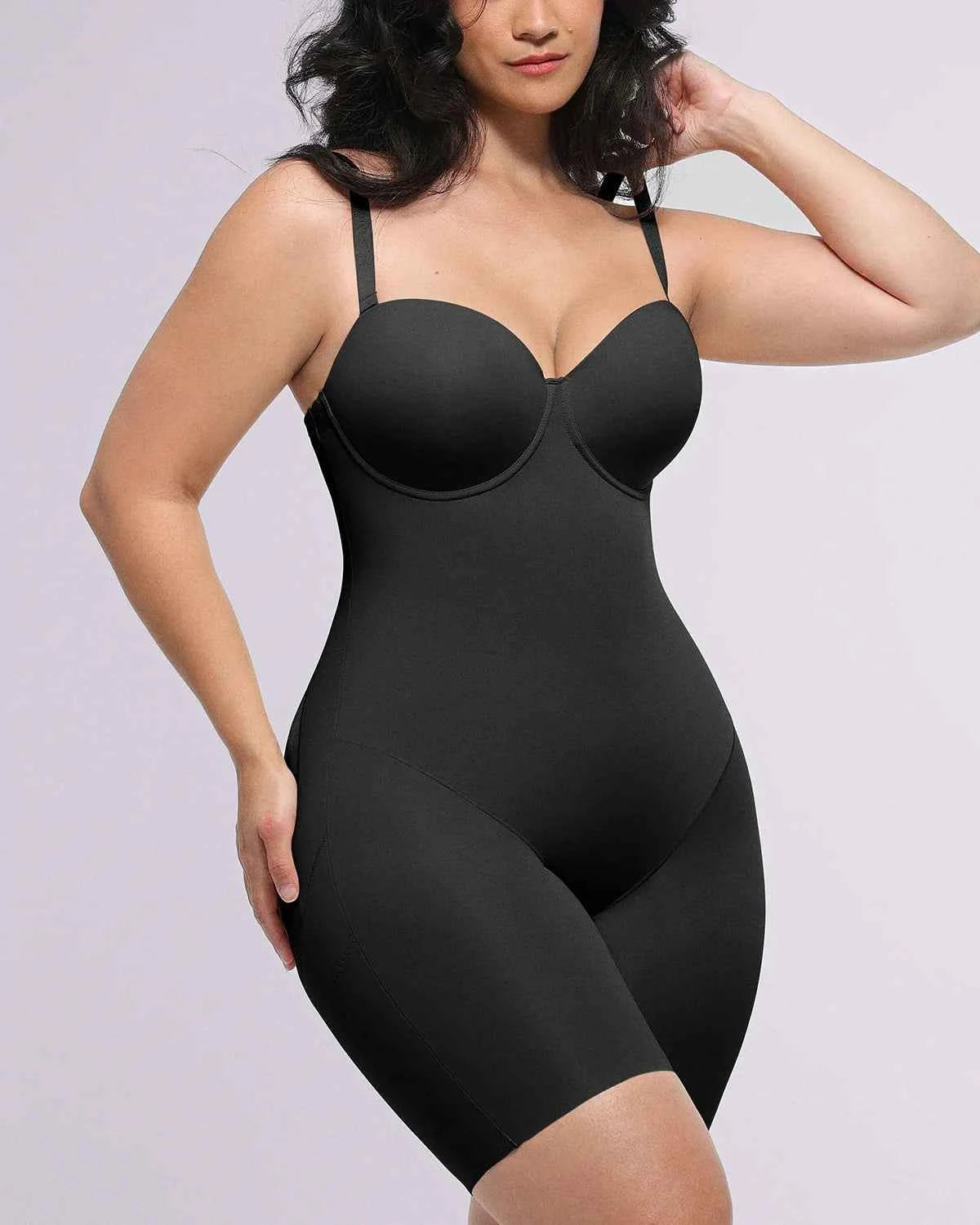 Bare Essentials Midi Dress - Black Strapless