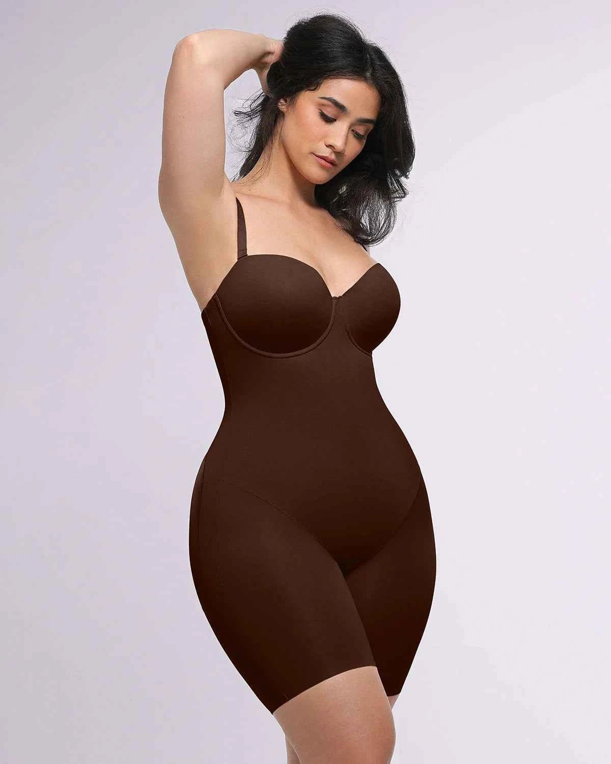Bare Essentials Midi Dress - Black Strapless