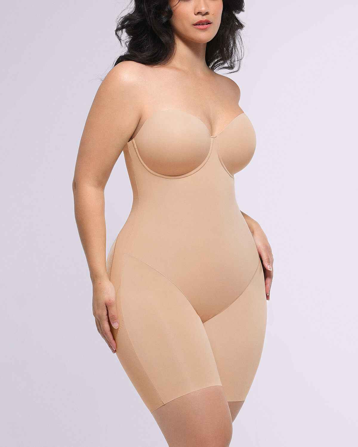 Bare Essentials Midi Dress - Black Strapless