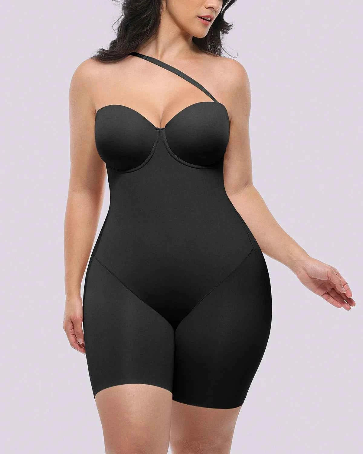 Bare Essentials Midi Dress - Black Strapless