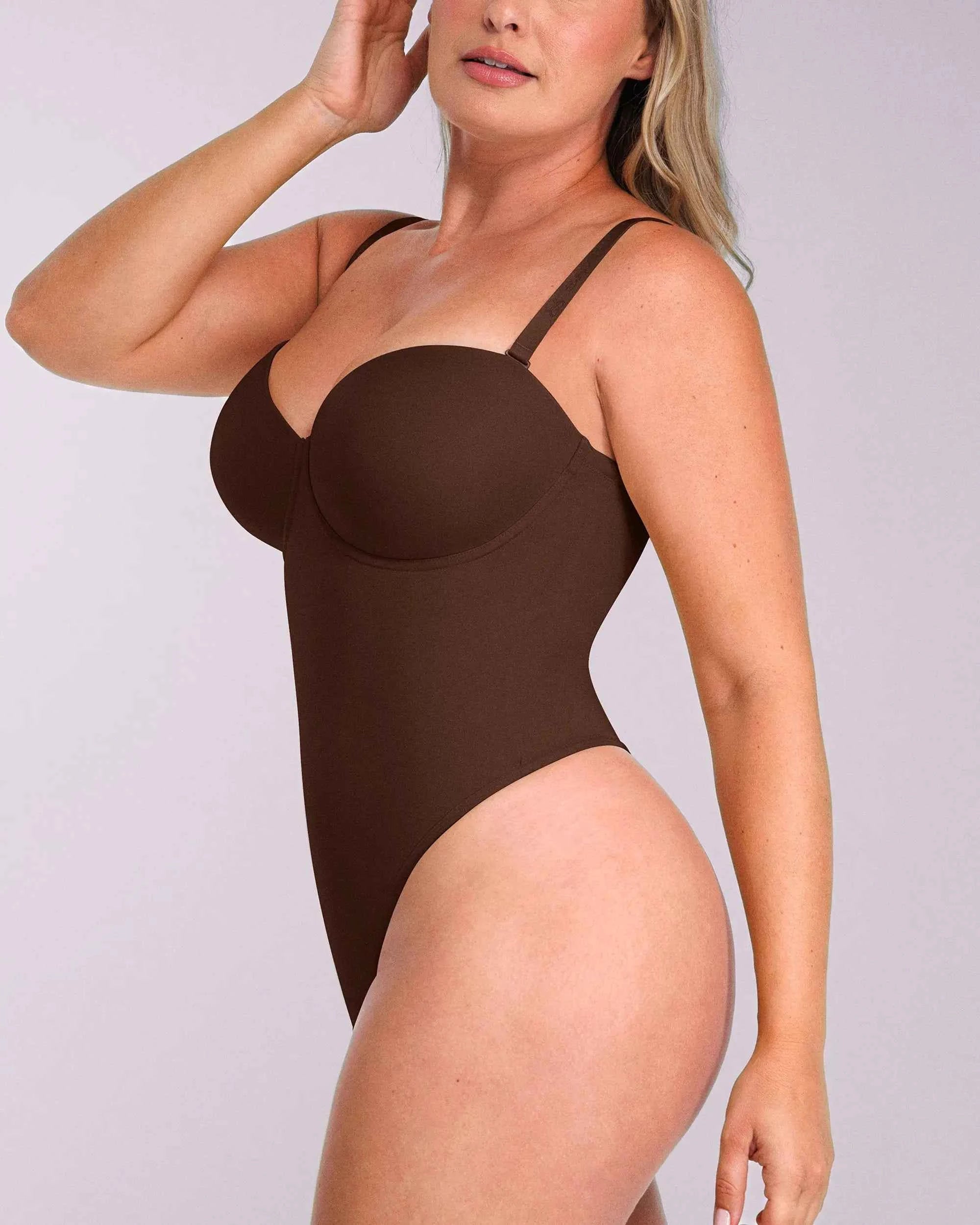 Bare Essentials Strapless Bodysuit - Black Thong