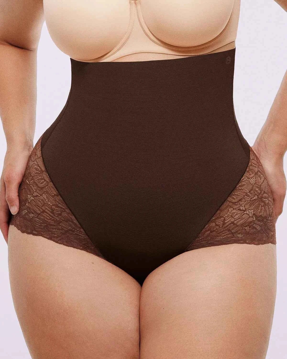 Bare Essentials™ High-Waisted Brief - Sheer Lace Black