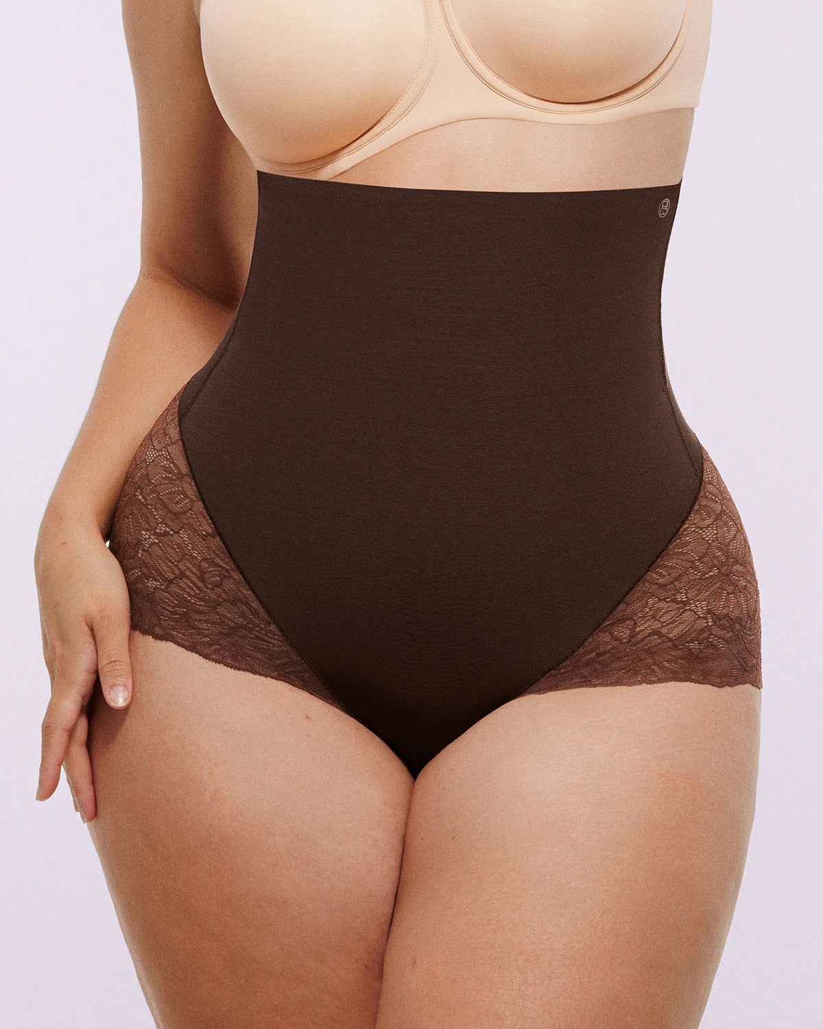 Bare Essentials™ High-Waisted Brief - Sheer Lace Black