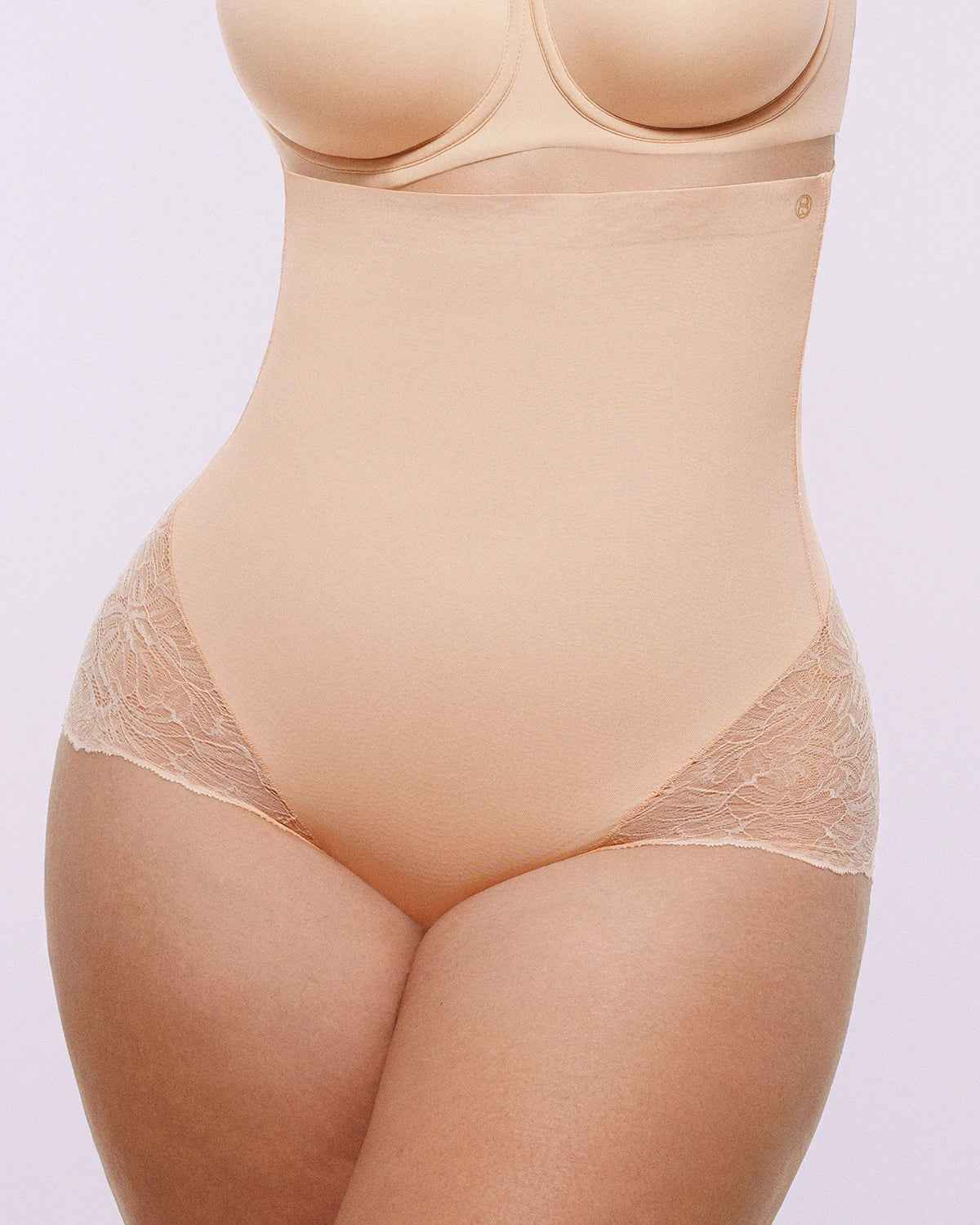 Bare Essentials™ High-Waisted Brief - Sheer Lace Black