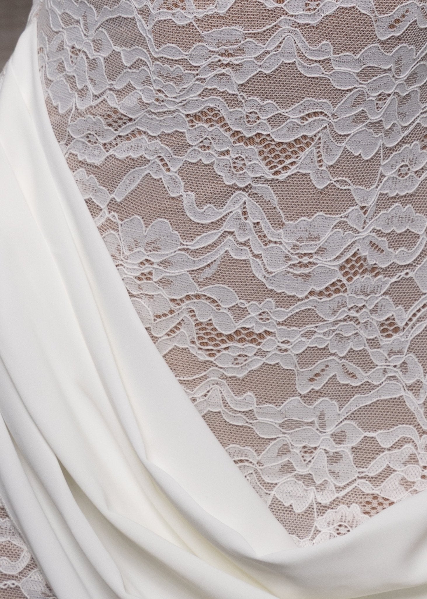 Charmed Heart Lace Drape Mini Dress - White