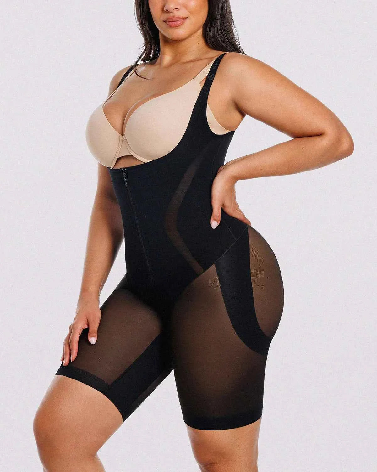 Curve Code™ Maxi Bodysuit - Black Breathable Smoothing