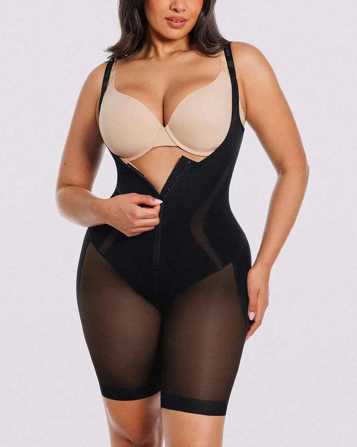 Curve Code™ Maxi Bodysuit - Black Breathable Smoothing