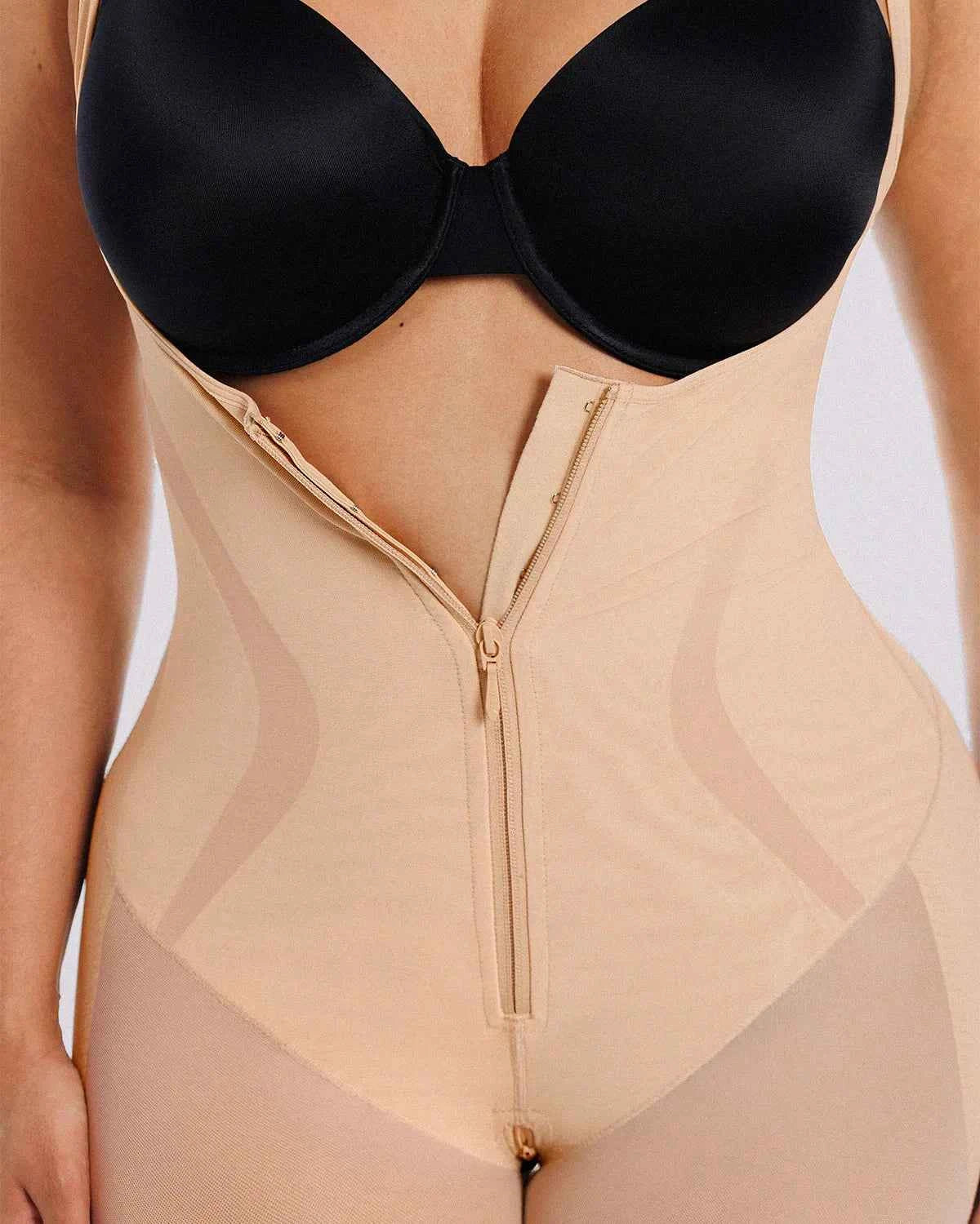 Curve Code™ Maxi Bodysuit - Black Breathable Smoothing