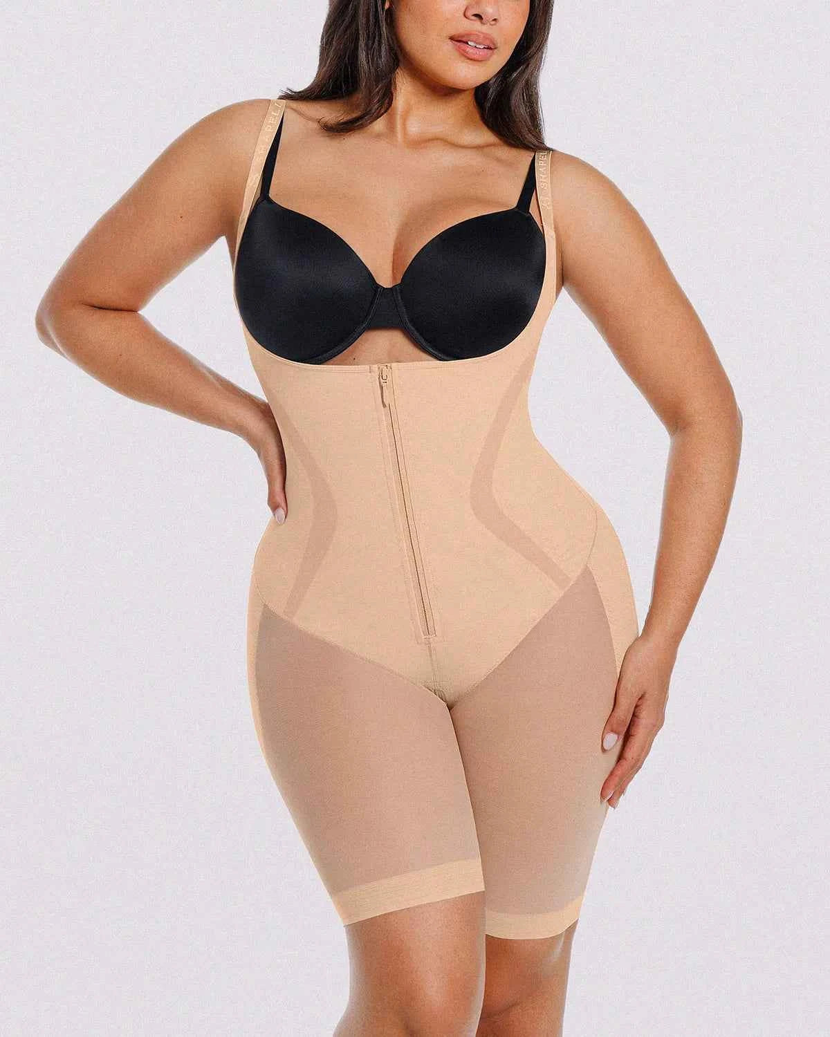 Curve Code™ Maxi Bodysuit - Black Breathable Smoothing