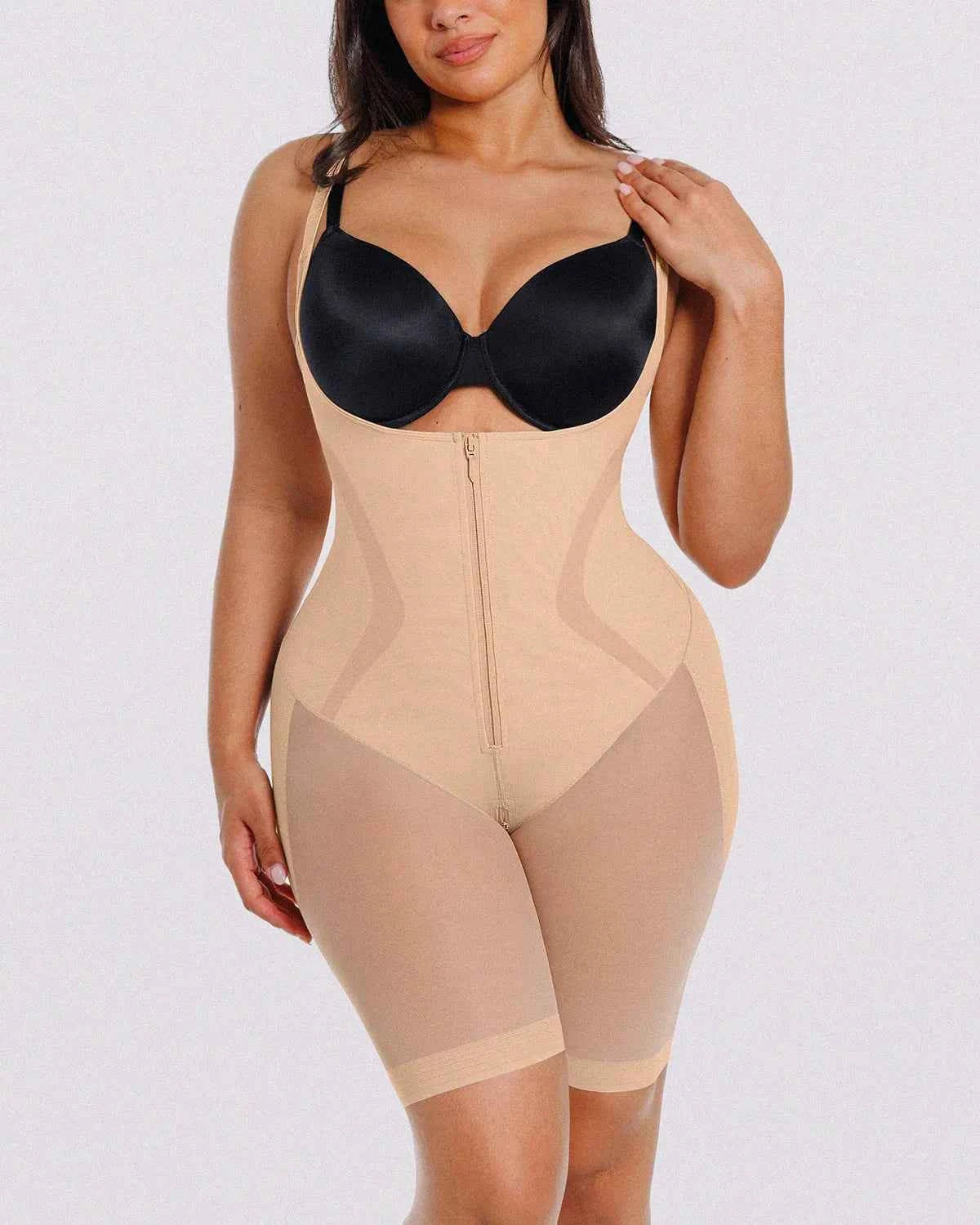 Curve Code™ Maxi Bodysuit - Black Breathable Smoothing