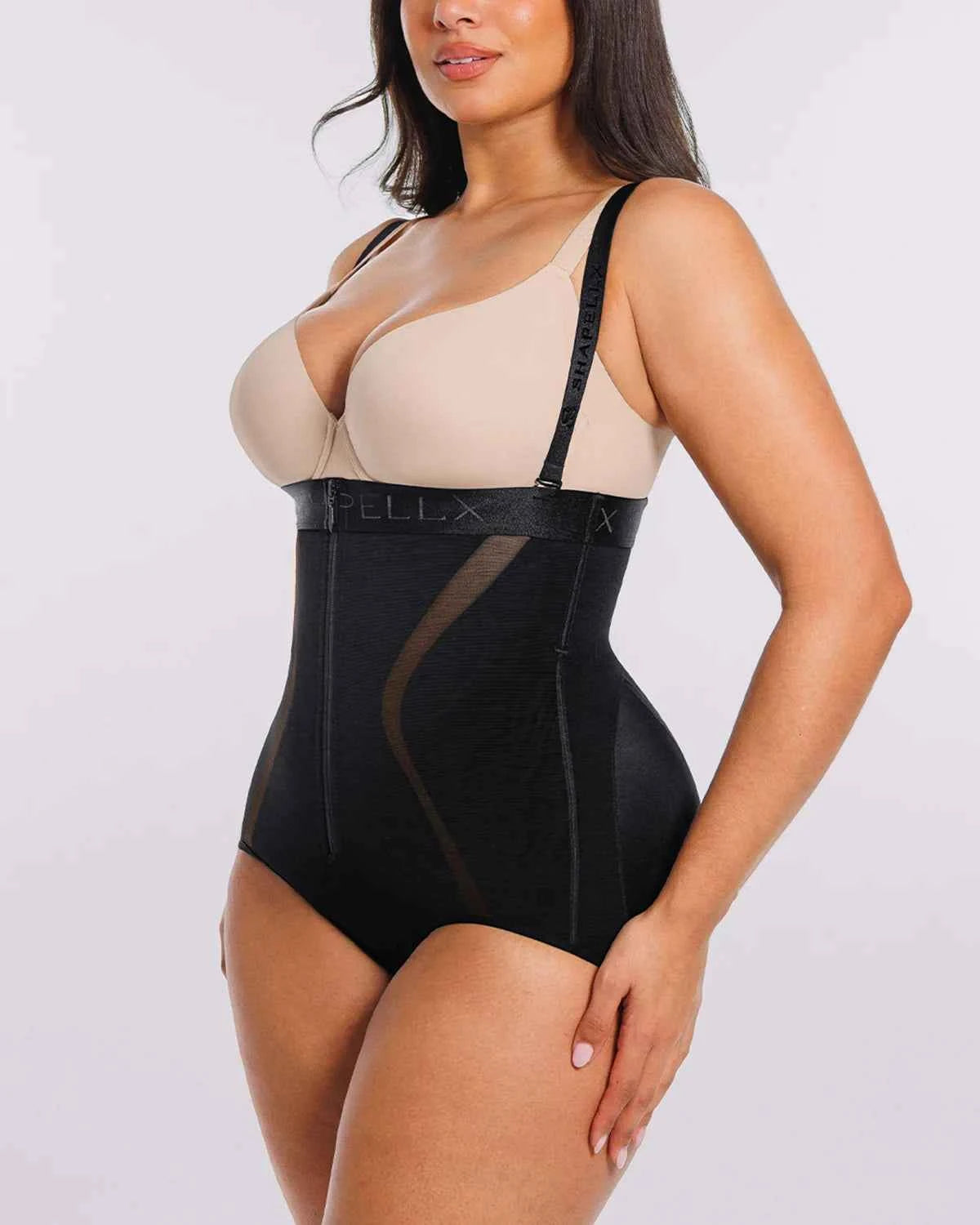 Curve Code™ High-Waisted Brief - Black Mesh Shaping