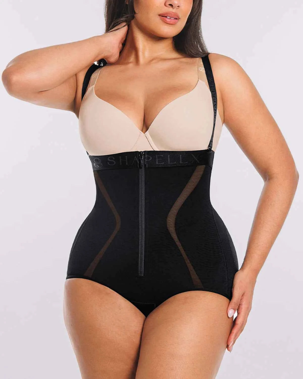 Curve Code™ Maxi Brief - Black Mesh Shaping