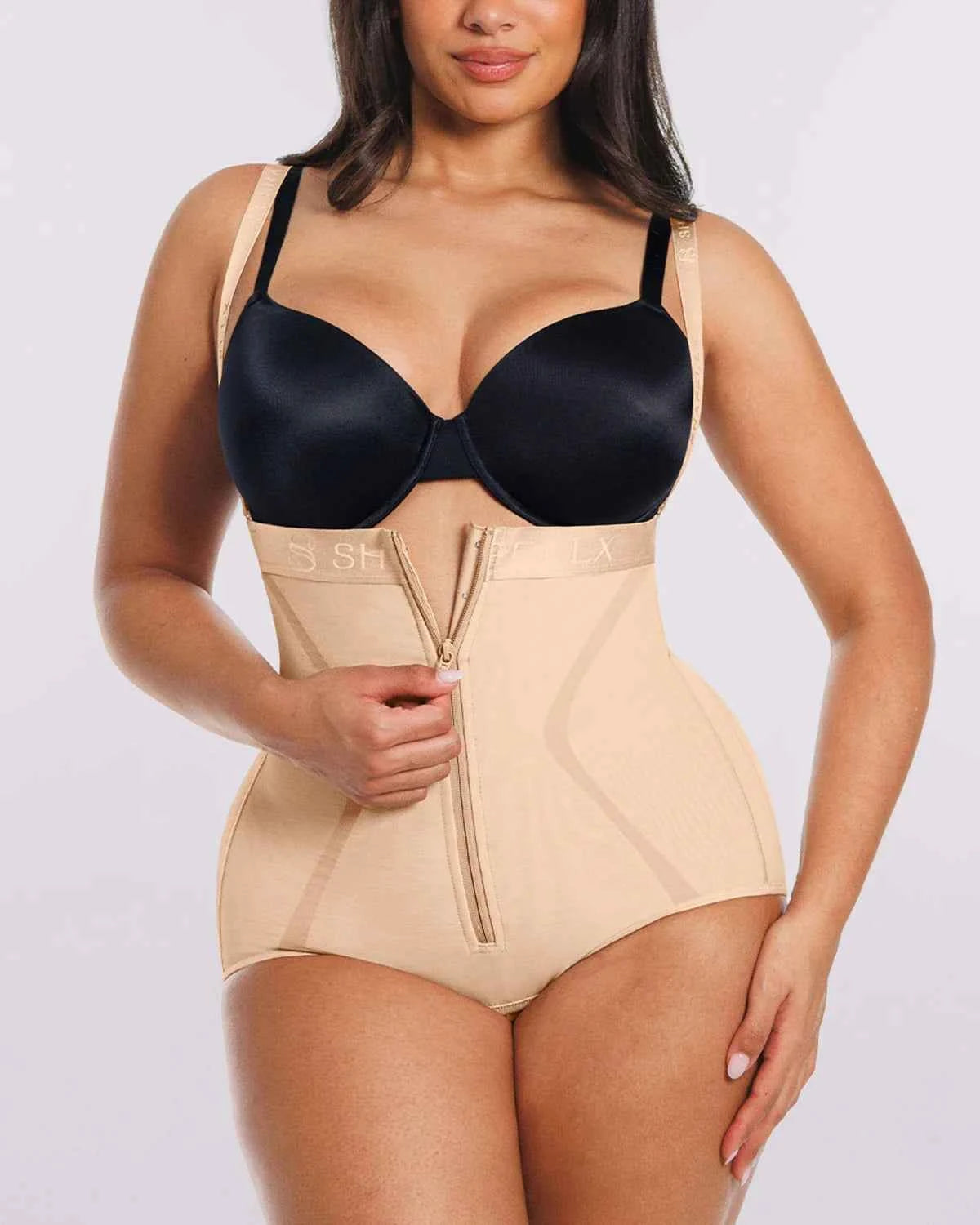 Curve Code™ High-Waisted Brief - Black Mesh Shaping