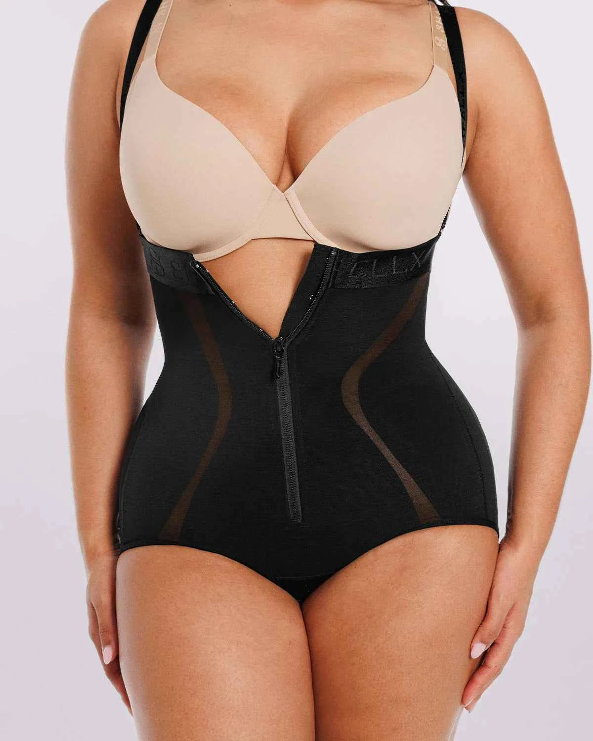 Curve Code™ High-Waisted Brief - Black Mesh Shaping