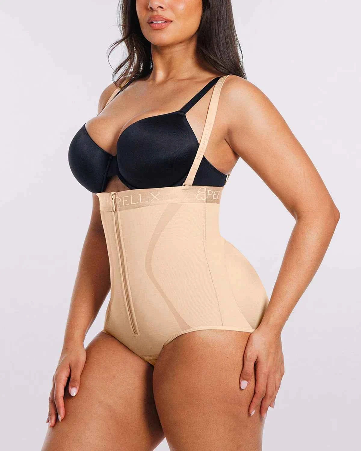Curve Code™ High-Waisted Brief - Black Mesh Shaping