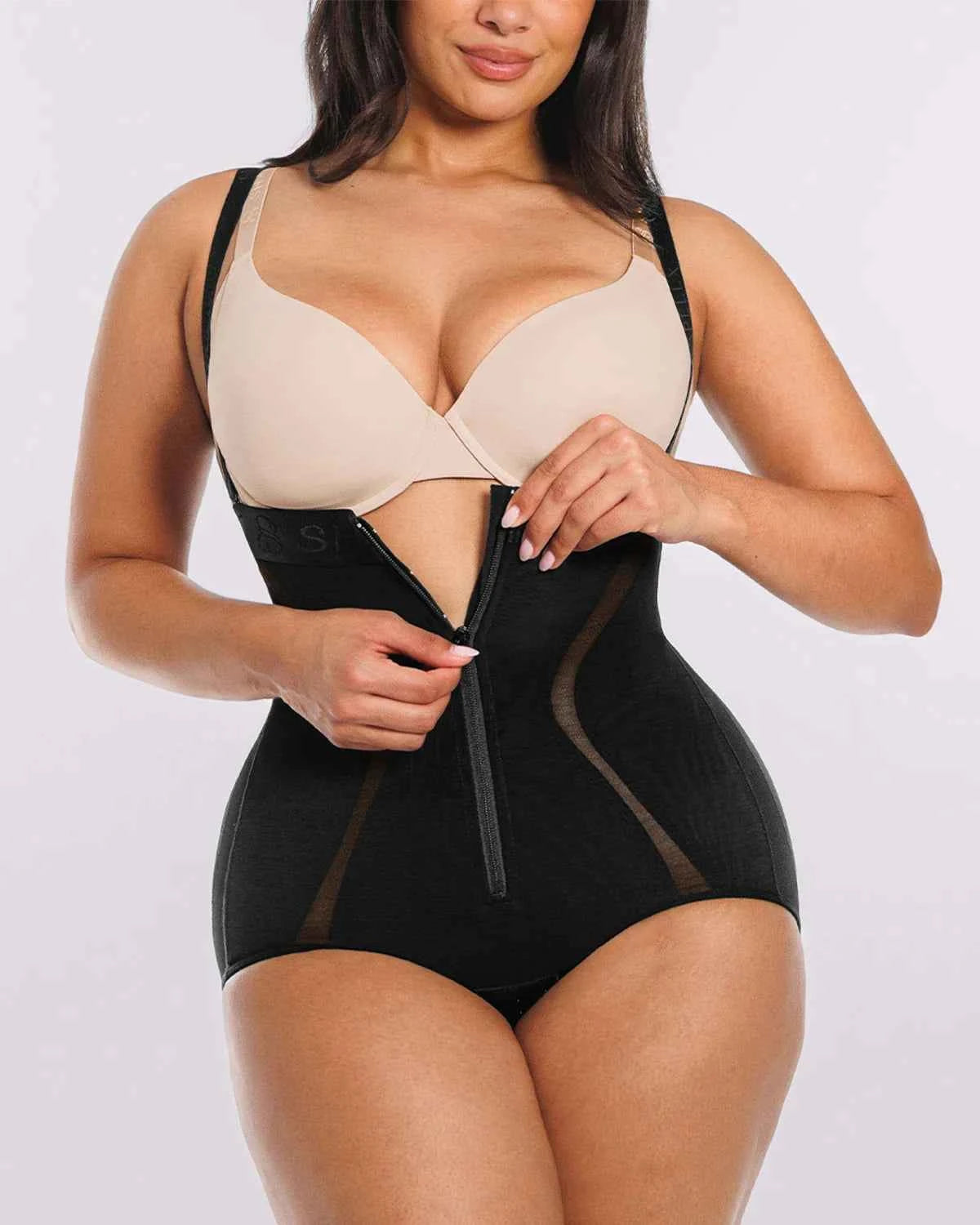 Curve Code™ High-Waisted Brief - Black Mesh Shaping